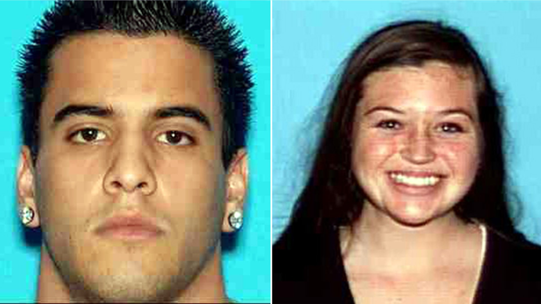 Nicholas Cendoya, left, and Kyndall Jack, right, vanished during a weekend hike in California's Cleveland National Forest.