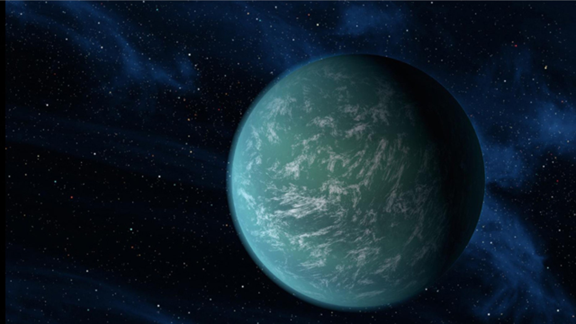 This artist's conception illustrates Kepler-22b, a planet known to comfortably circle in the habitable zone of a sun-like star. It is the first planet that NASA's Kepler mission has confirmed to orbit in a star's "habitable zone" -- the region around a star where liquid water, a requirement for life on Earth, could persist.