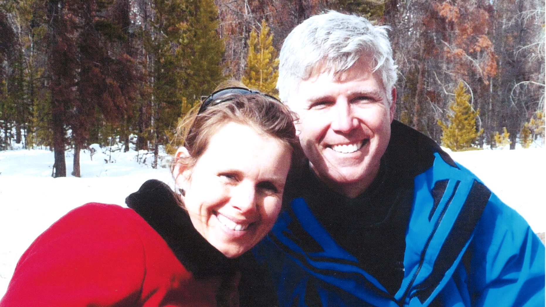 Supreme Court Justice Neil Gorsuch and his wife, Louise, skiing.
