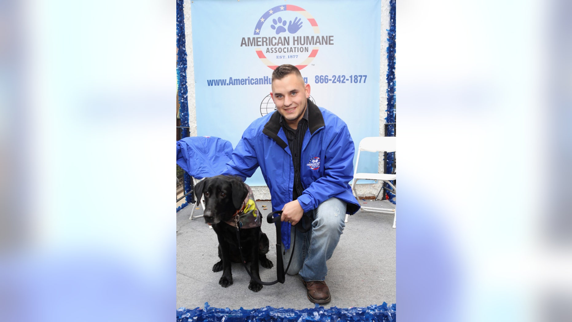 United States Marine Corporal Jeff DeYoung (ret.) and former Military Working Dog Cena N641.