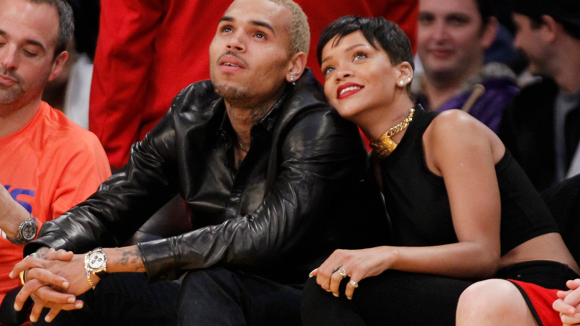 Chris Brown and Rihanna on Christmas, 2012.