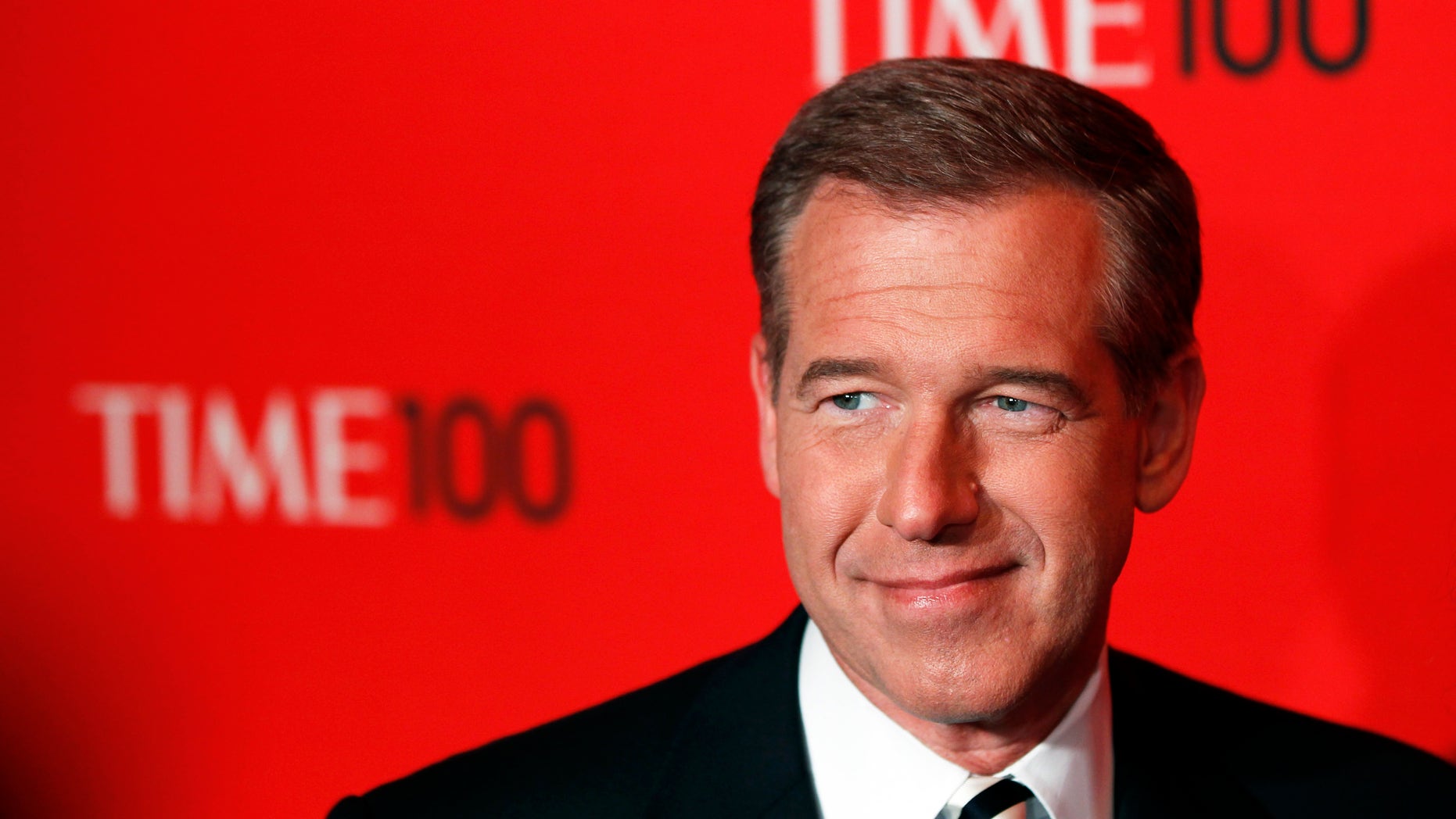 Television personality Brian Williams arrives at the Time 100 Gala in New York, April 24, 2012. The Time 100 is an annual list of the 100 most influential people in the last year complied by Time Magazine. REUTERS/Lucas Jackson (UNITED STATES - Tags: ENTERTAINMENT) - RTR316MP