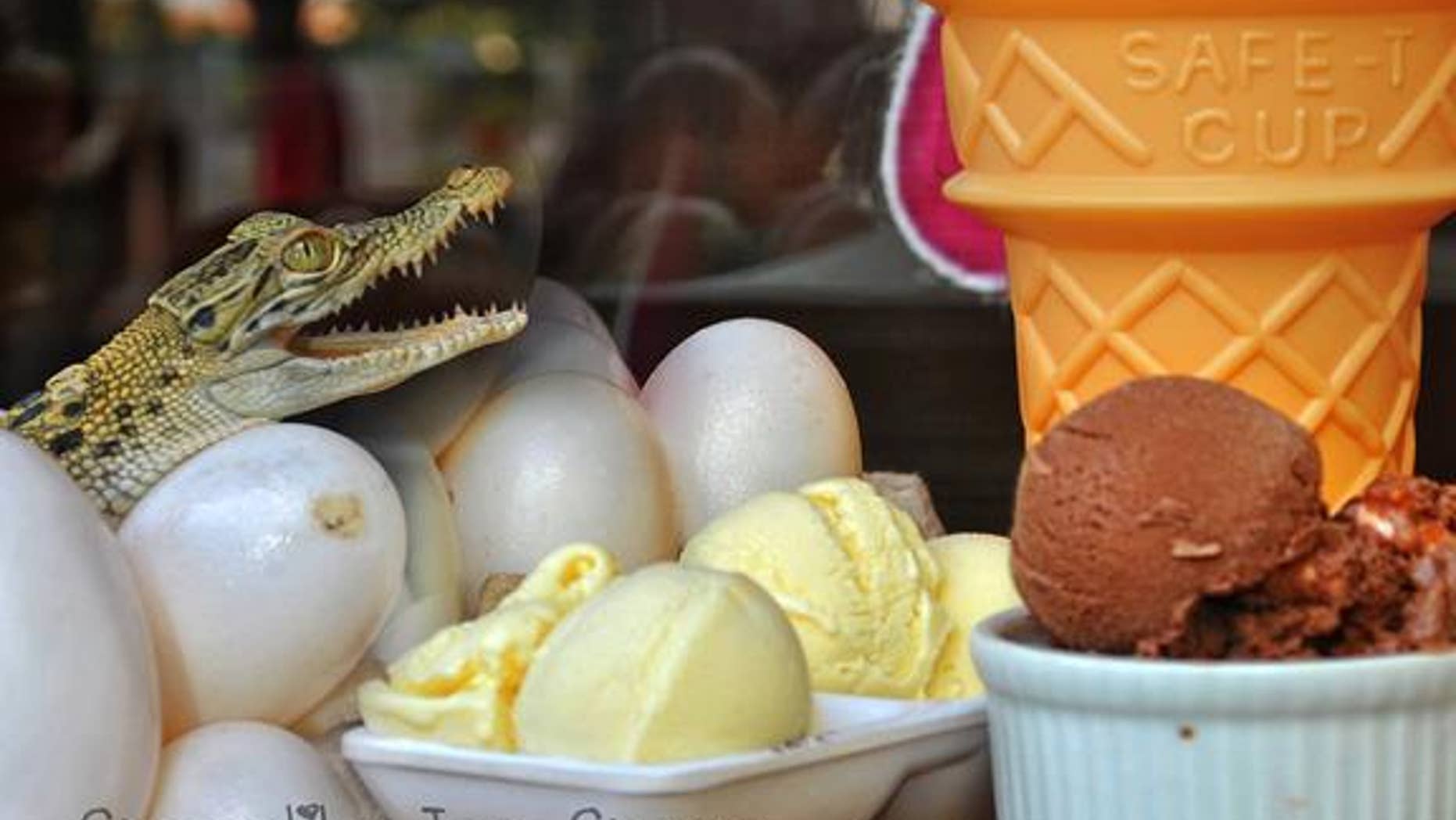 Don't worry, this crocodile ice cream won't bite back.