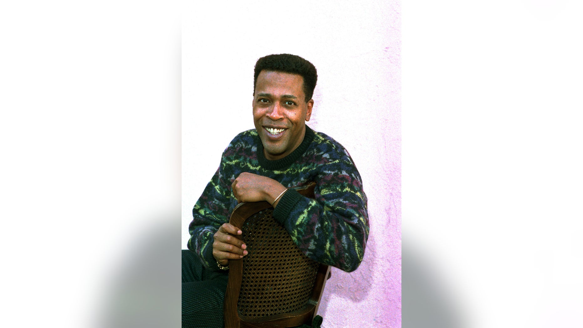 Jan. 30, 1989. Meshach Taylor poses during an interview in Los Angeles, Calif. Taylor's agent says the actor, who appeared in the hit sitcoms "Designing Women" and "Dave's World" died of cancer on Saturday, June 28, 2014, at his home in Los Angeles. He was 67.
