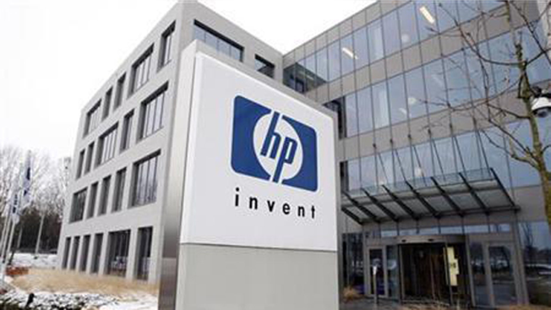 Jan. 12, 2010: A logo of HP is seen outside Hewlett-Packard Belgian headquarters in Diegem, near Brussels.