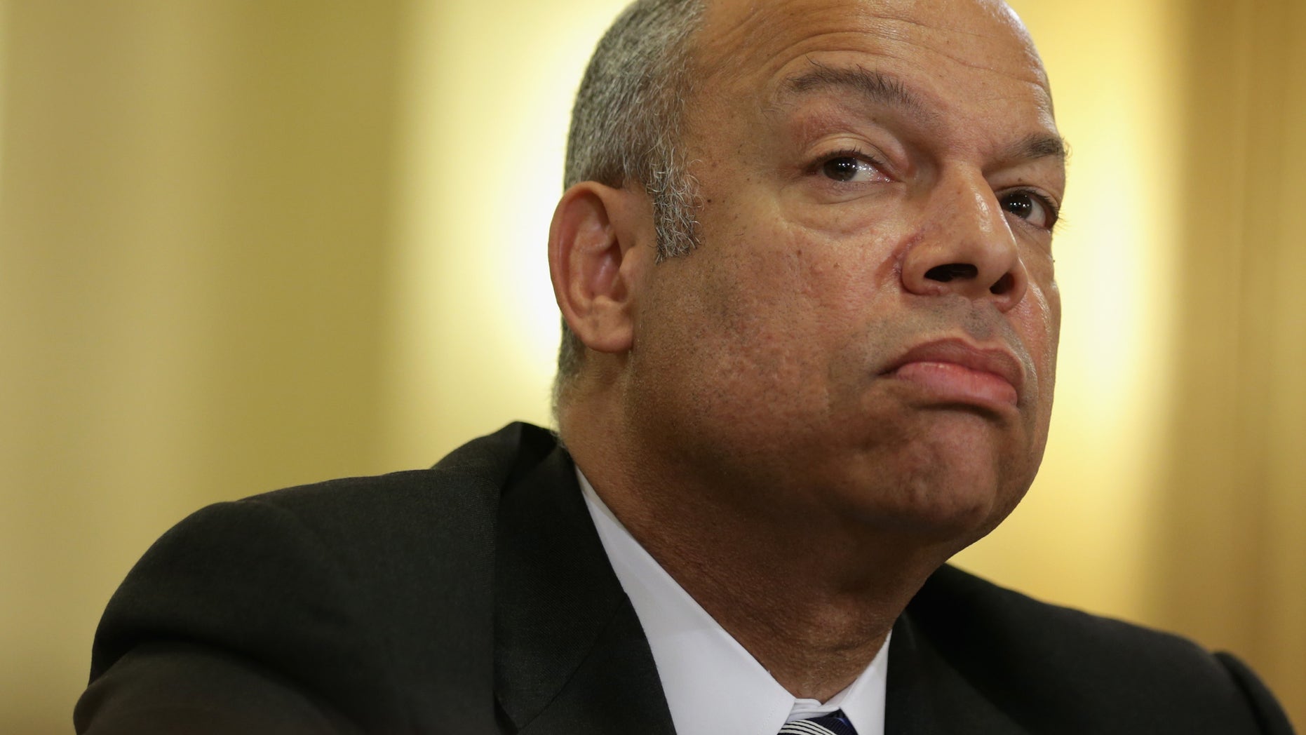 WASHINGTON, DC - FEBRUARY 26: U.S. Homeland Security Secretary Jeh Johnson testifies during a hearing before the House Homeland Security Committee February 26, 2014 on Capitol Hill in Washington, DC. The committee held a hearing on "The Secretary's Vision for the Future - Challenges and Priorities." (Photo by Alex Wong/Getty Images)