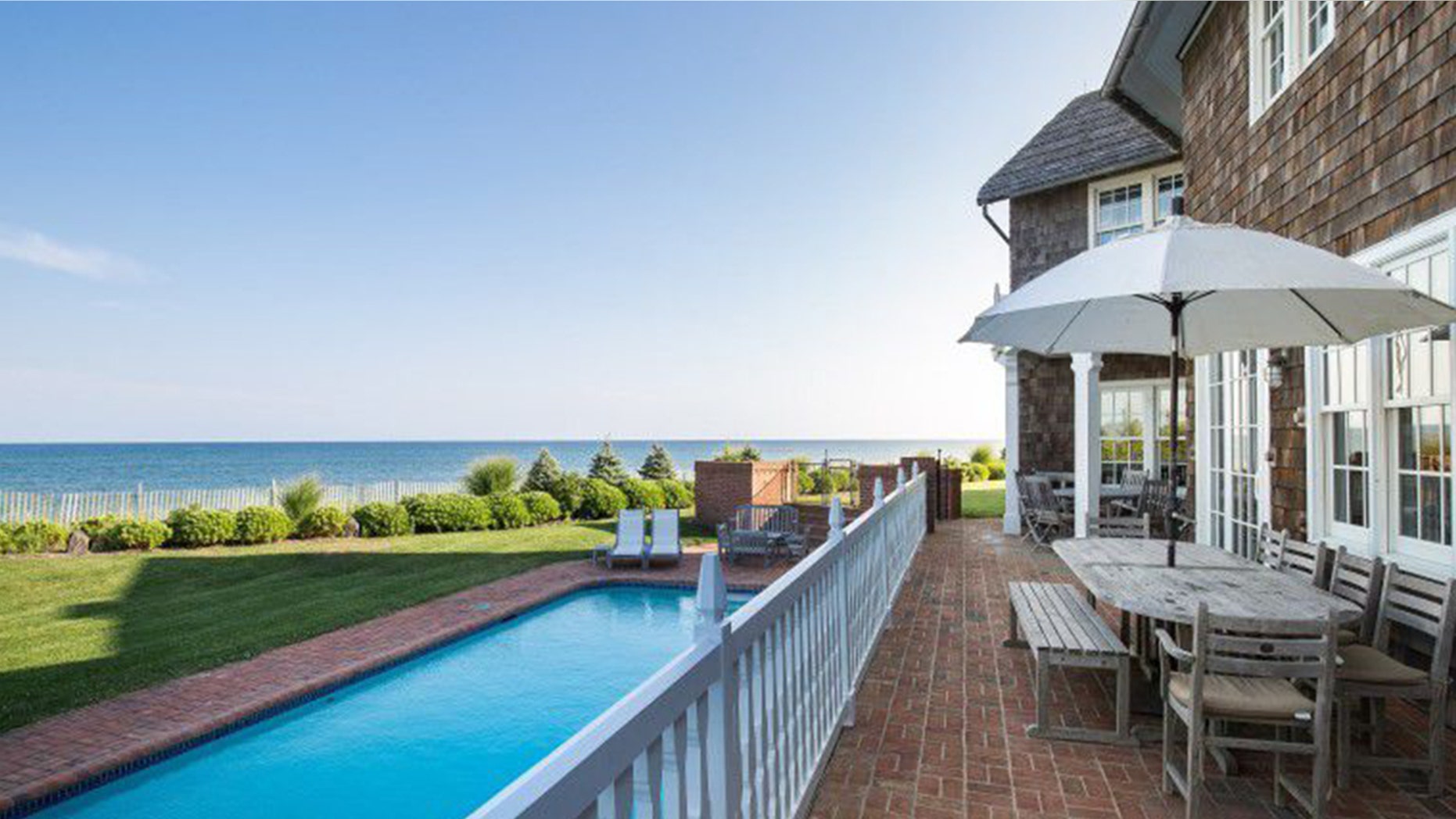The gorgeous 10,000 square foot property sits on an oceanfront acre.