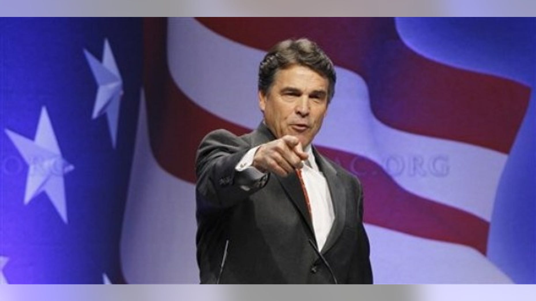 Gov. Rick Perry, R-Texas, speaks at the Conservative Political Action Conference (CPAC) in Washington, Friday, Feb. 11, 2011. (AP)