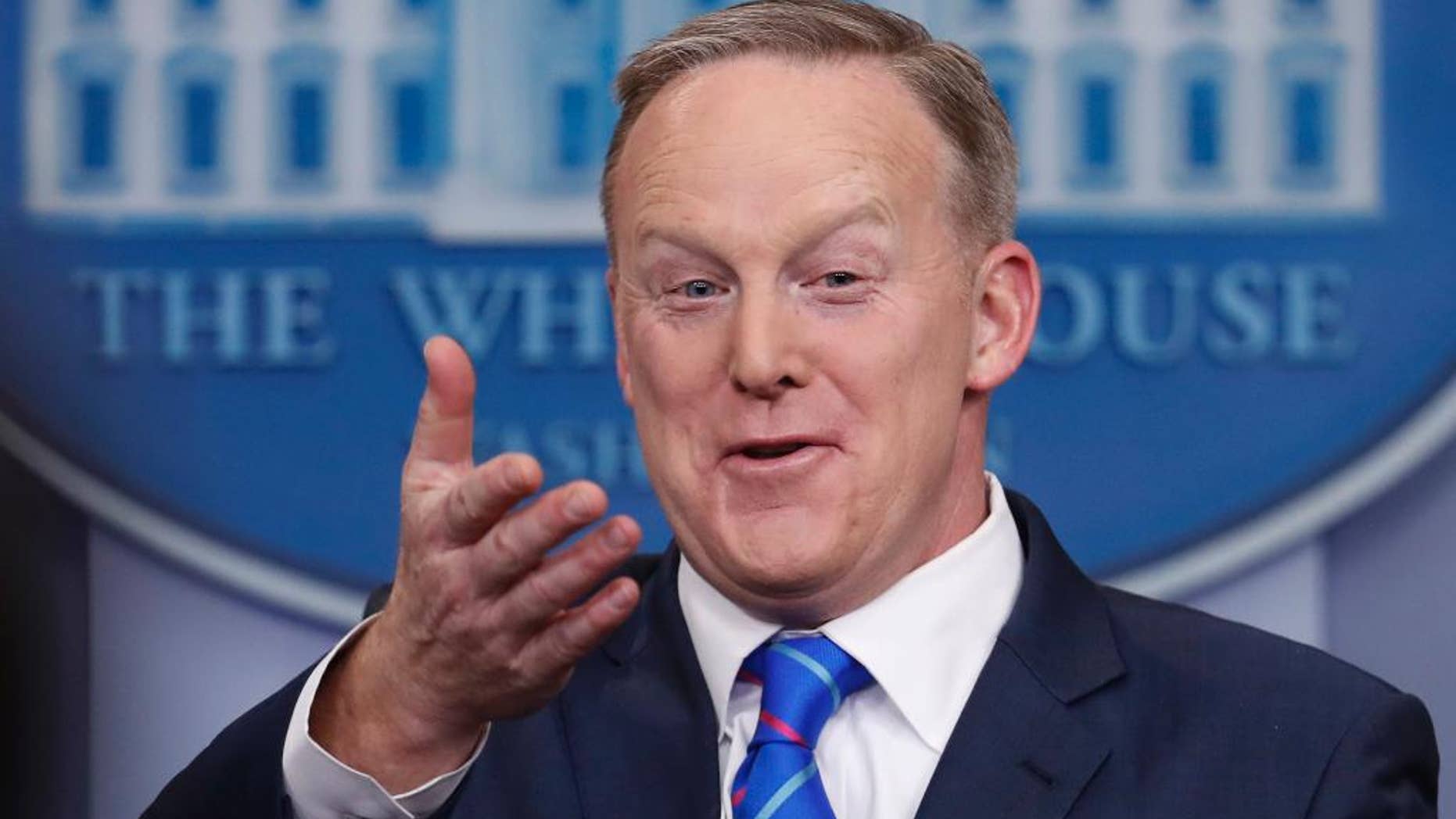 In this Feb. 27, 2017, photo, White House press secretary Sean Spicer speaks during a daily press briefing at the White House in Washington. When Spicer wanted to crack down on leaks last week, he collected his aides’ cell phones to check for communication with reporters. The crackdown quickly leaked. Spicer’s losing round in Washington’s perpetual game of information Whack-a-mole was hardly a surprise. In trying to plug leaks from anonymous sources, President Donald Trump and his aides are going after one of the most entrenched practices in Washington politics and journalism, an exercise that has exposed corruption, fueled scandals and spread gossip for decades. (AP Photo/Manuel Balce Ceneta)