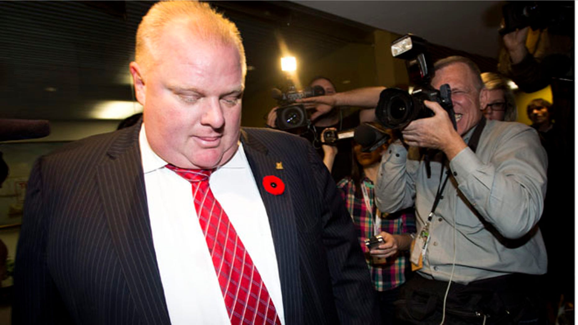 Nov. 8, 2013: Toronto Mayor Rob Ford leaves his office for the day in Toronto.