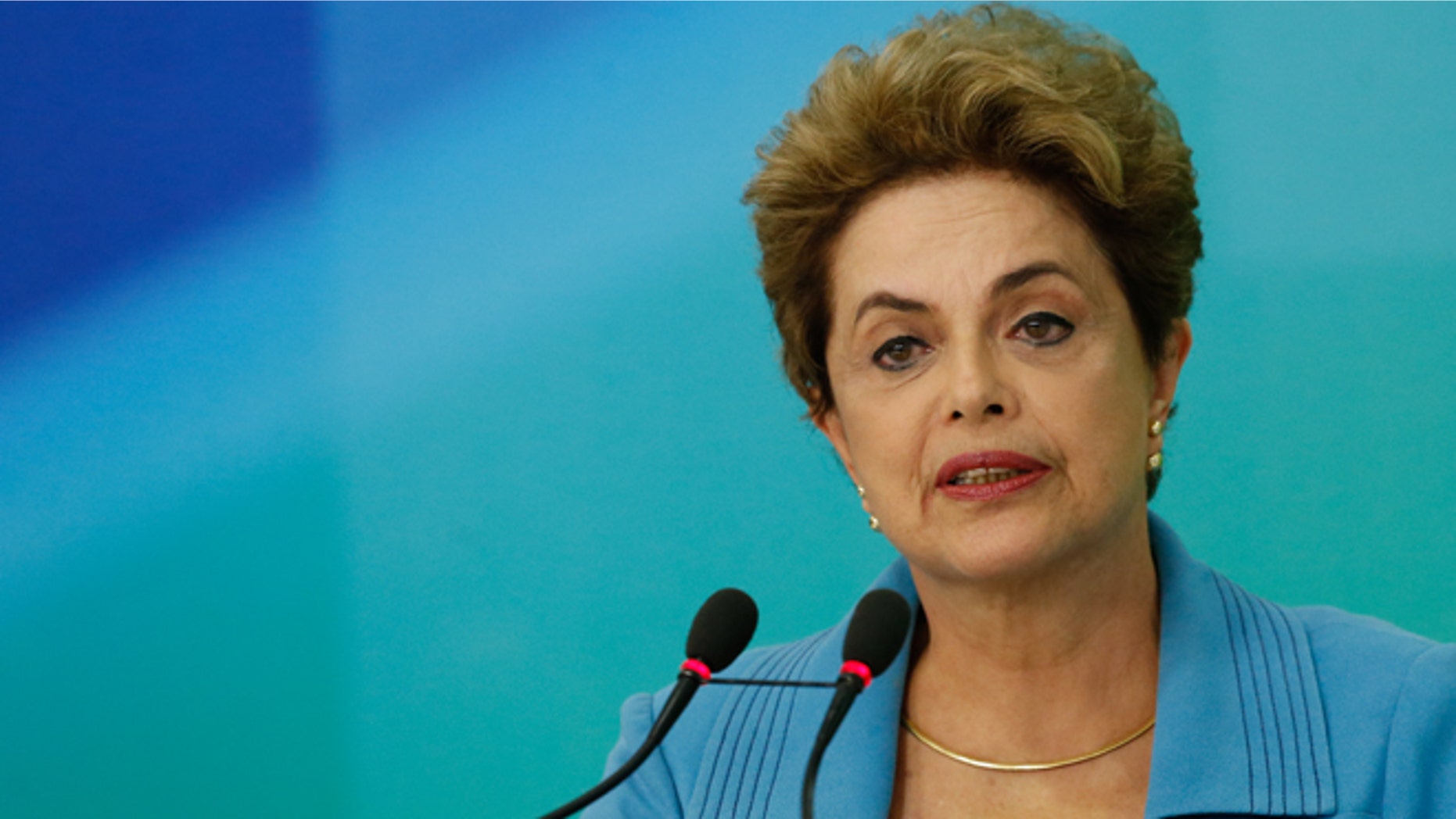 BRASILIA, BRAZIL - APRIL 18: President of Brazil Dilma Rousseff speaks at a press conference April 18, 2016 in Brasilia, Brazil. The lower house of Congress voted for a motion to impeach Rousseff and the process now moves to the Senate for a vote. (Photo by Igo Estrela/Getty Images)