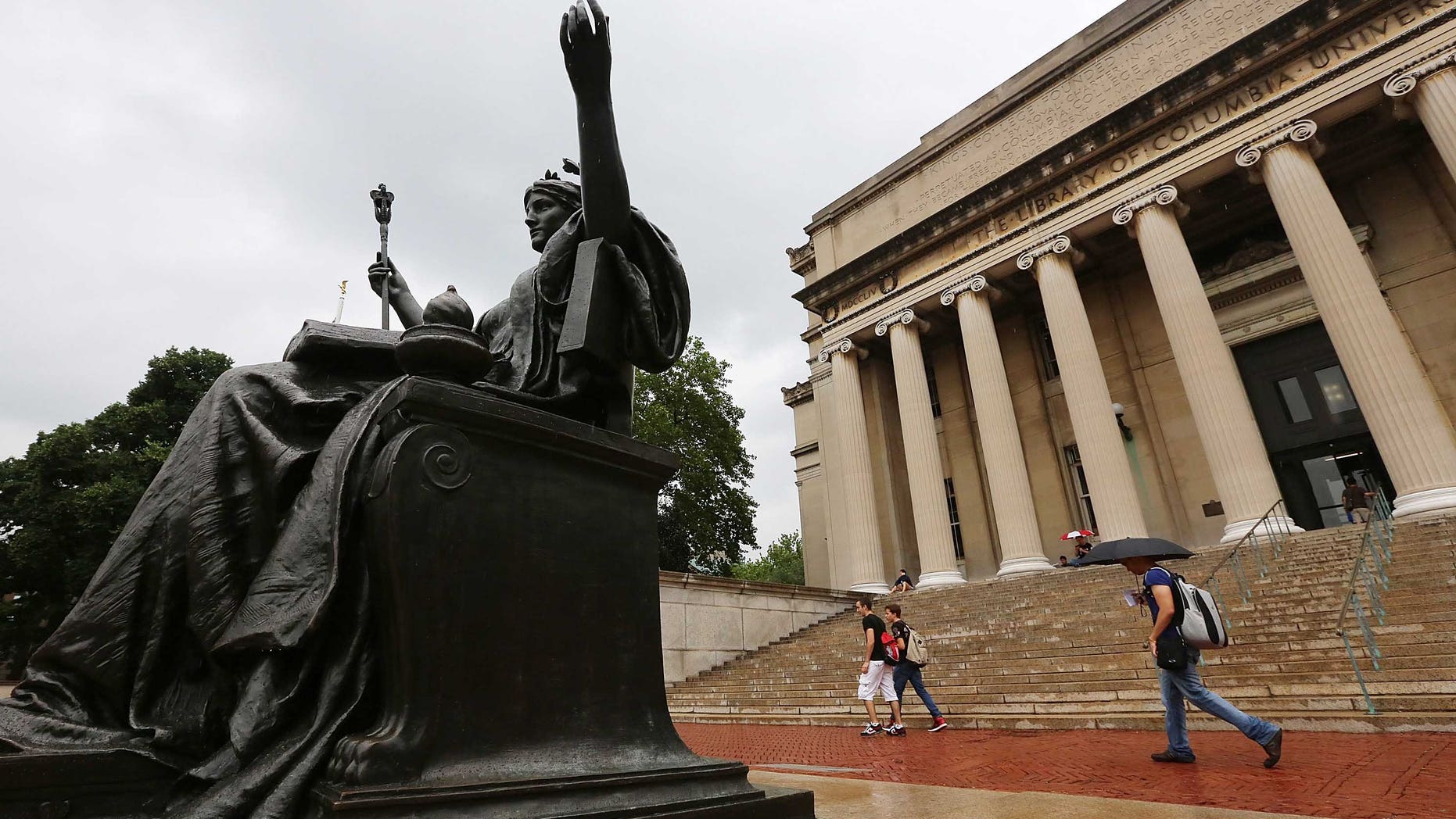 The Alma Mater statue on the Columbia University campus.