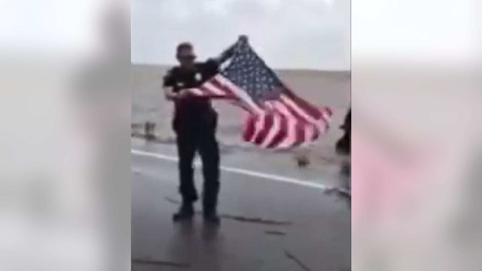 Police in Georgia posted a video of the American flag being rescued.