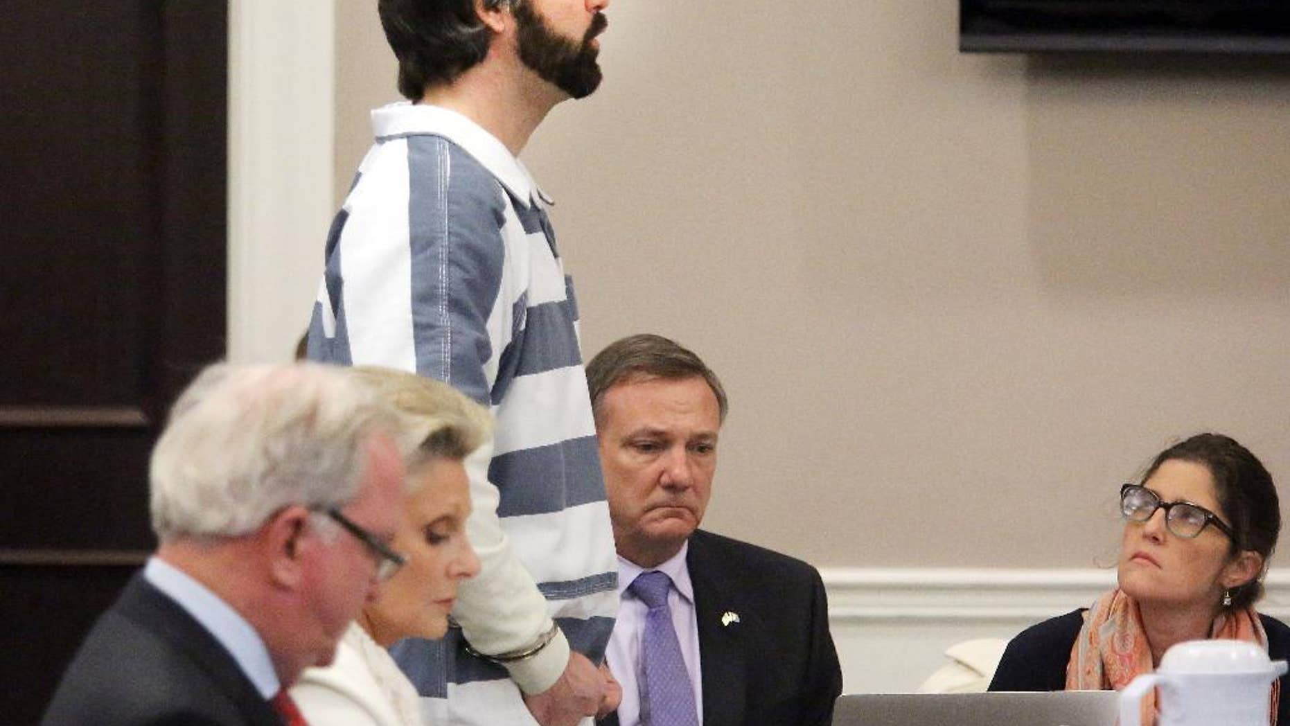 Former North Charleston Police Officer Michael Slager speaks during a hearing in front of Judge Clifton Newman in Charleston, S.C., Monday, Jan. 4, 2016. The state judge approved bail Monday for a former South Carolina police officer charged with killing an unarmed black motorist. (Brad Nettles/The Post and Courier via AP, Pool)