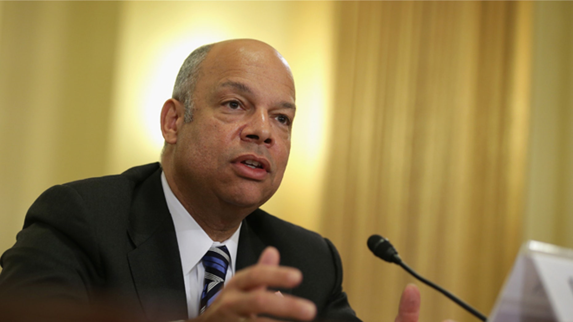 Department of Homeland security Secretary Jeh Johnson was mum when lawmakers asked about the refugees.