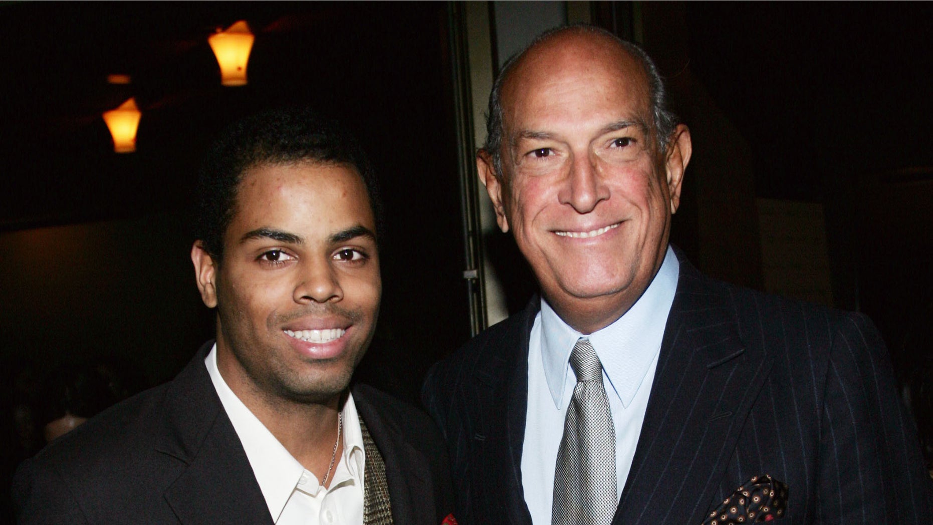 NEW YORK - NOVEMBER 07: (HOLLYWOOD REPORTER OUT US TABS OUT) Designer Oscar de la Renta and son Moises de la Renta attend an after party for The Cinema Society screening of 20th Century Fox's "The Family Stone" presented by The Cinema Society and Vogue at the Tribeca Grand Hotel November 7, 2005 in New York City. (Photo by Evan Agostini/Getty Images)