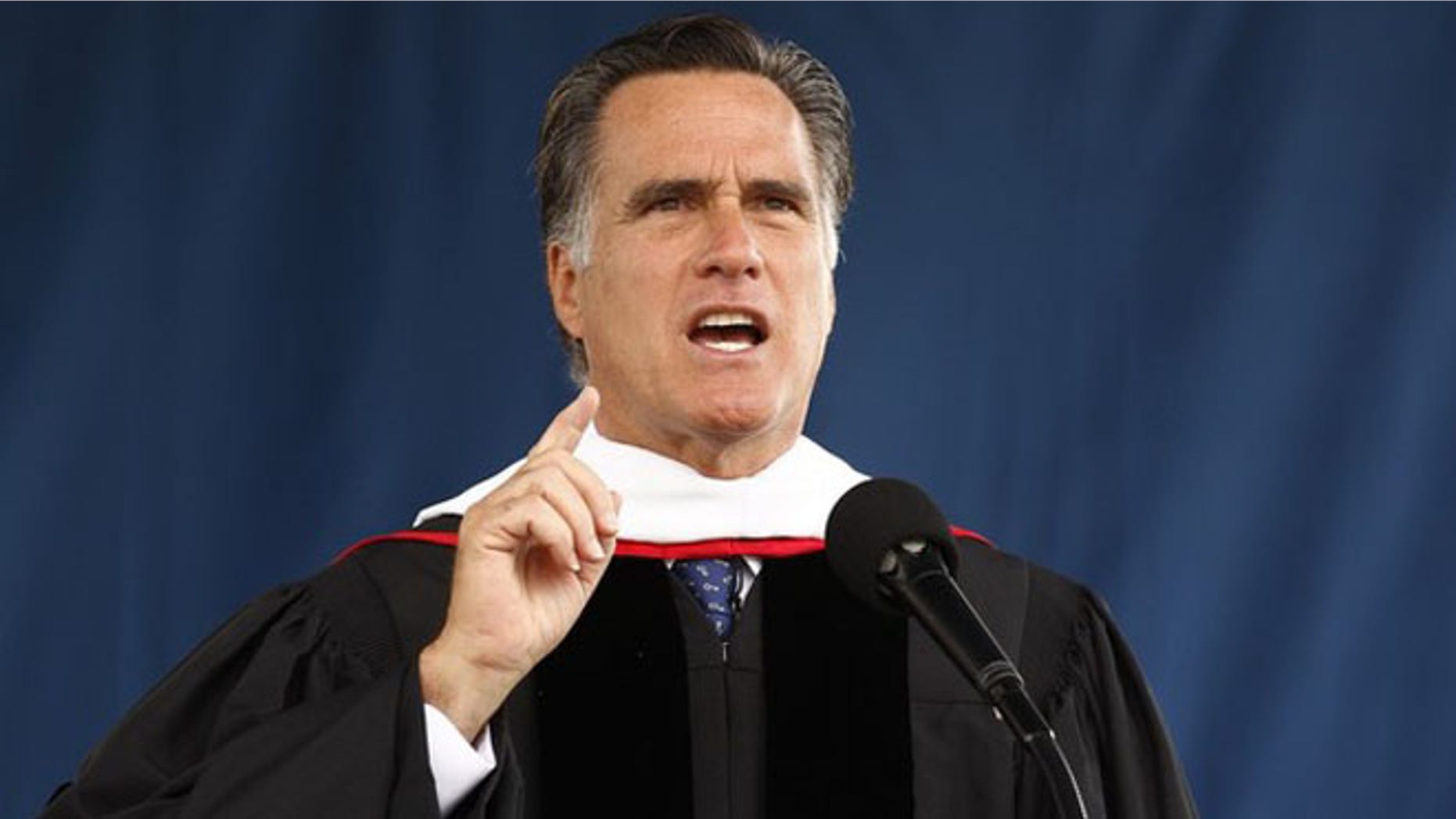 May 12, 2012: Mitt Romney speaks at the Liberty University commencement ceremony in Lynchburg, Va.