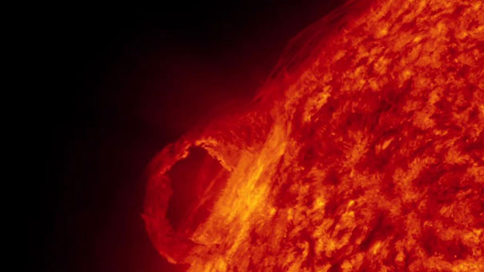 A twisting solar prominence erupts on March 30, 2010. Now a scientist has taken images like these and translated the sun's eruptions into music.