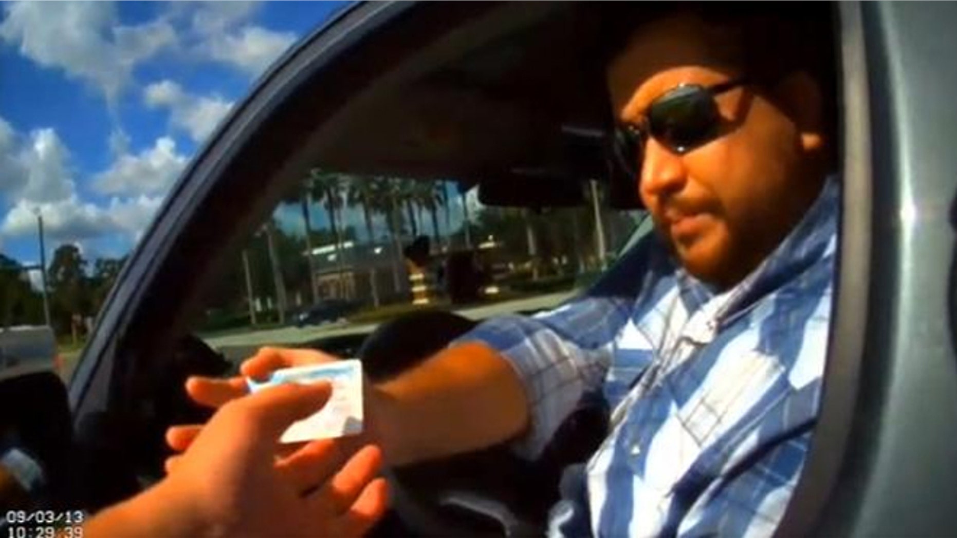 George Zimmerman pulled over in Florida.
