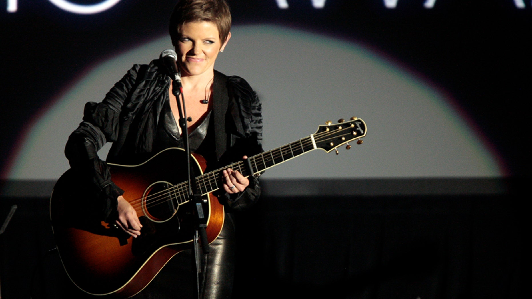 Musician Natalie Maines of the Dixie Chicks performs Carly Simon's "That's The Way I've Always Heard It Should Be" at the 29th Annual ASCAP Pop Music Awards in Hollywood, California April 18, 2012.