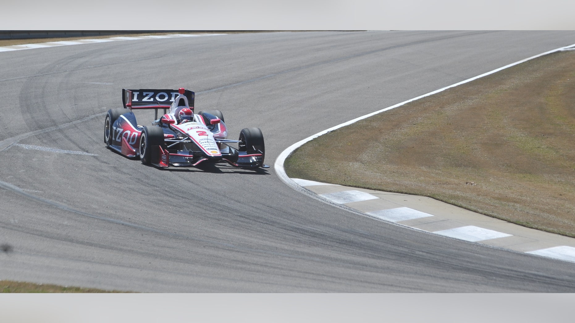 Driver AJ Allmendinger takes a turn during practice for the IndyCar Grand Prix of Alabama auto race in Birmingham, Ala. on Friday, April 5, 2013. Allmendinger is preparing for his first IndyCar race after making the transition back to open-wheel racing from NASCAR. (AP Photo/AL.com, Frank Couch) MAGS OUT