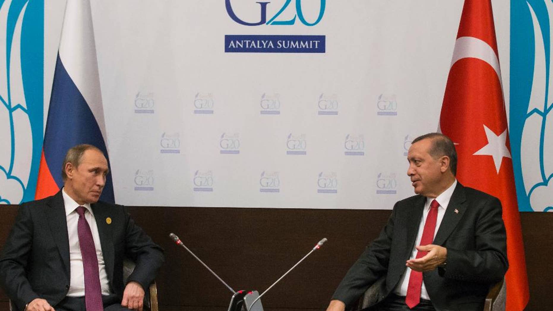 Russian President Vladimir Putin, left, and Turkish President Recep Tayyip Erdogan in Ankara, in 2015.