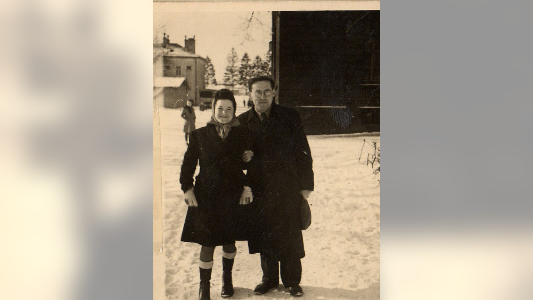 The author's parents, Sally and Morris Gastfreund, in a photo that was taken after they were reunited in the Landsberg Displaced Persons Camp in Germany.