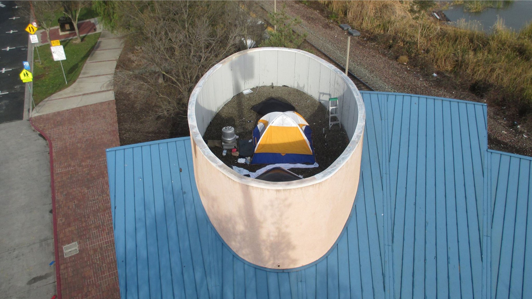 A homeless encampment was discovered on top of an Amtrak station in Northern California on Thursday.