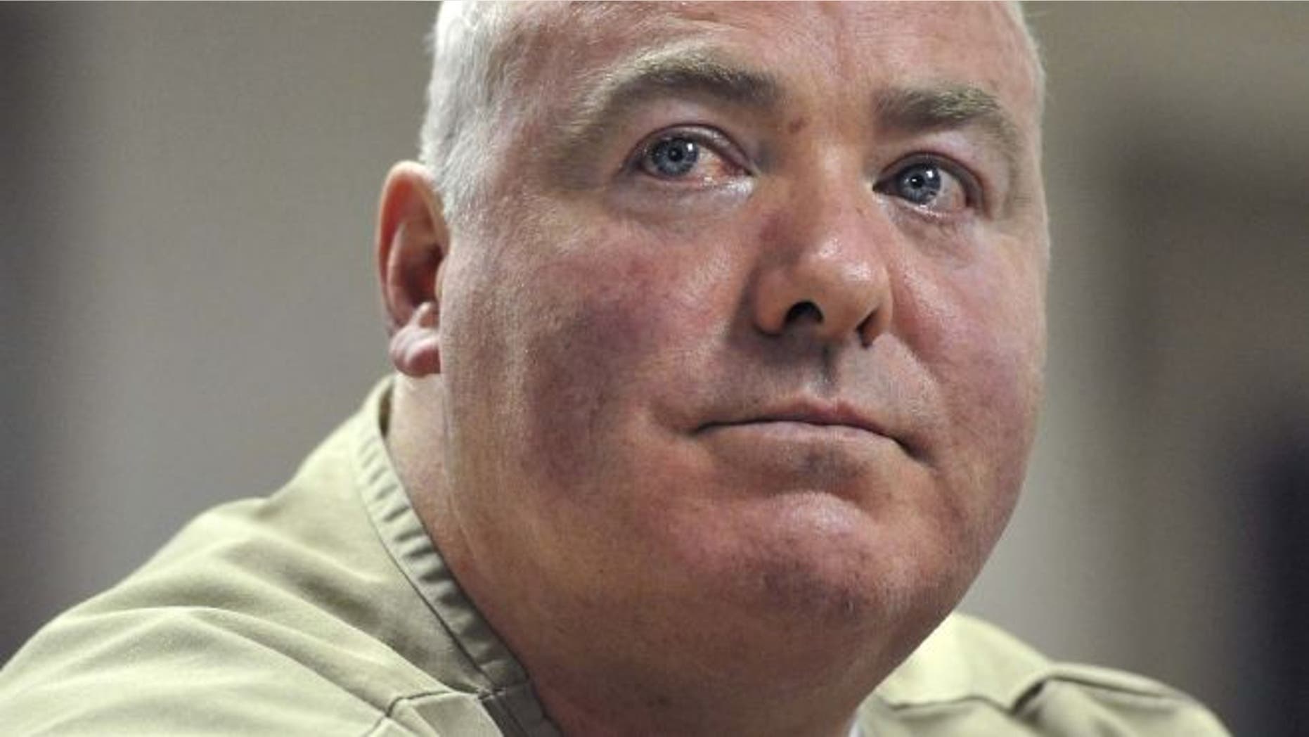 FILE: Oct. 24, 2012: Michael Skakel listens during a parole hearing at McDougall-Walker Correctional Institution in Suffield, Conn.