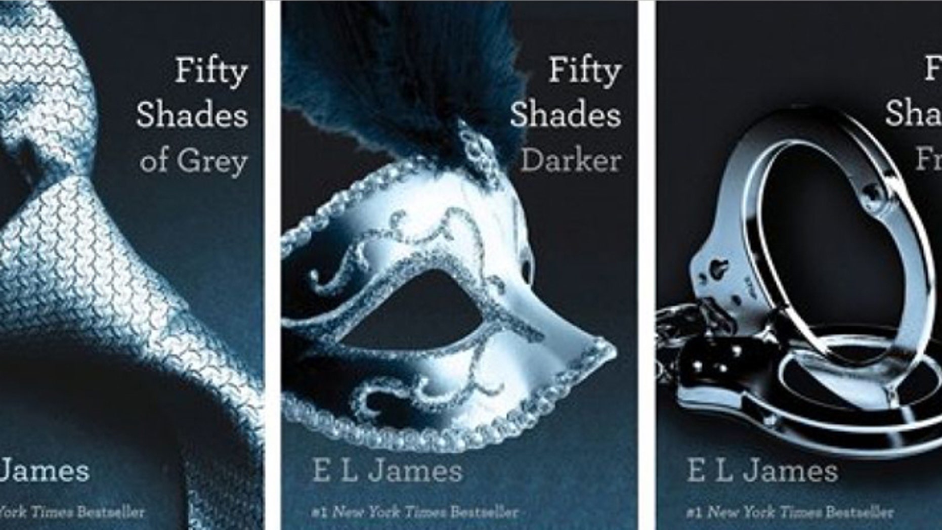This combo made of book cover images provided by Vintage Books shows the 'Fifty Shades of Grey'; trilogy by best-selling author E L James. (AP/Vintage Books)