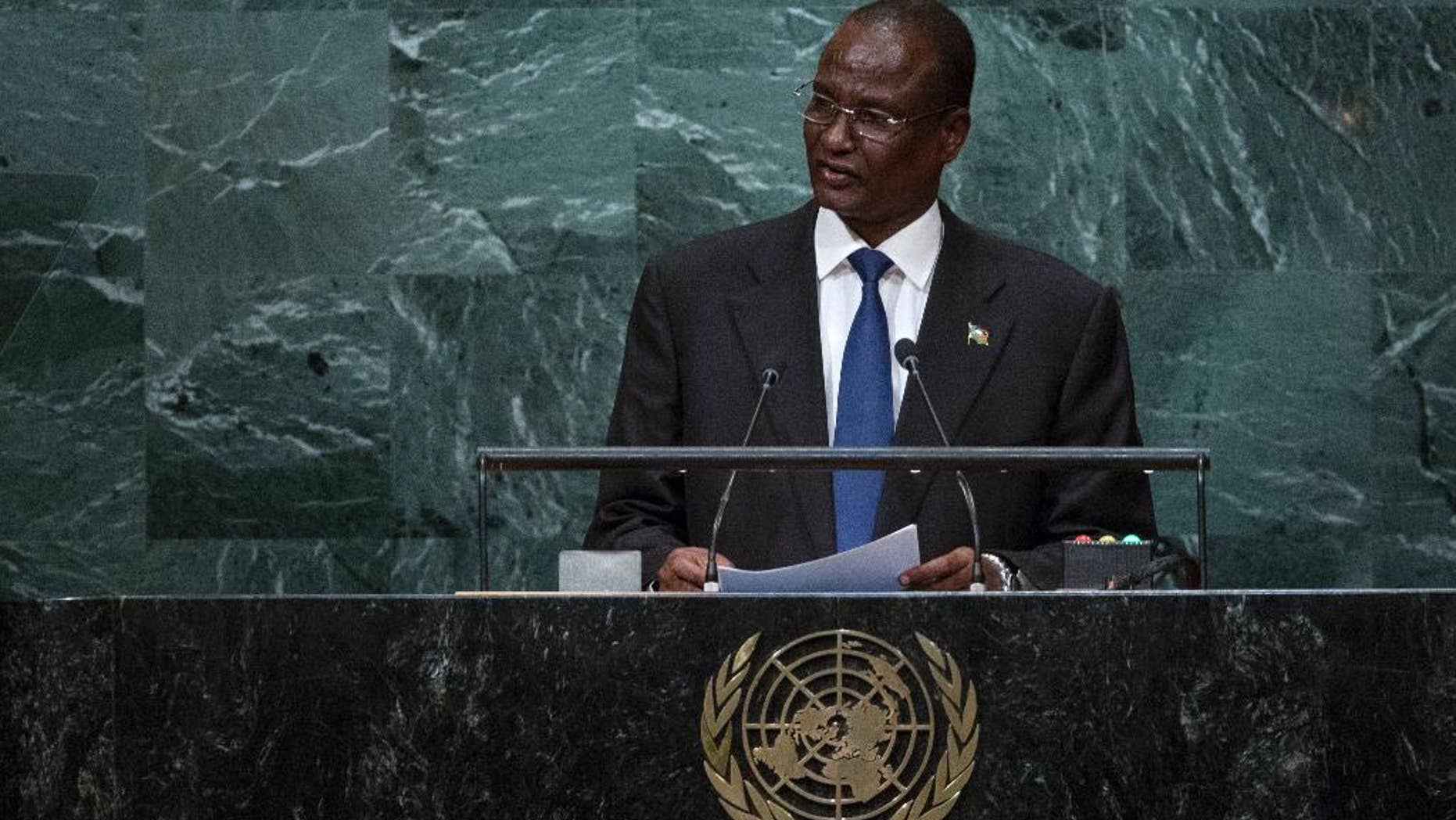 South Sudan's Vice President Taban Deng Gai addresses the 71st session of the United Nations General Assembly, at U.N. headquarters, Friday, Sept. 23, 2016. (AP Photo/Craig Ruttle)