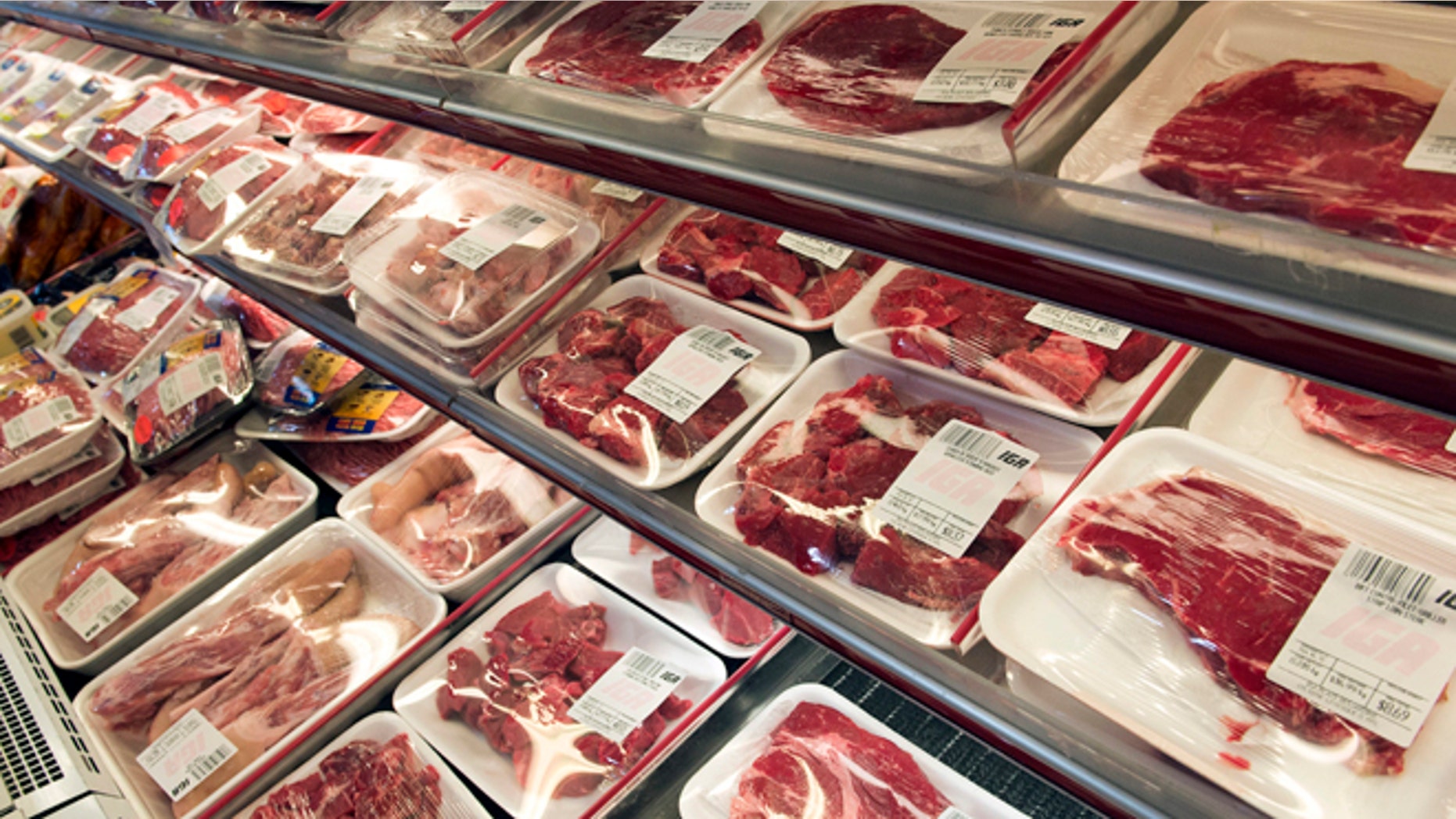 Packaged meat is seen at a grocery store Tuesday, May 19, 2015, in Montreal. Agriculture Minister Gerry Ritz says Canada and Mexico will ask the World Trade Organization to authorize retaliatory measures against the United States over that country's meat-labelling rules. The WTO on Monday ruled against U.S. labels on certain cuts of red meat that say where the animals were born, raised and slaughtered, saying the labels put Canadian and Mexican livestock at a disadvantage. The ruling on meat labeling could lead to heavy tariffs that will hurt ranchers and Congress should repeal the country-of-origin labeling law, North Dakota Stockmen's Association President Steve Brooks said. (Ryan Remiorz/The Canadian Press via AP)