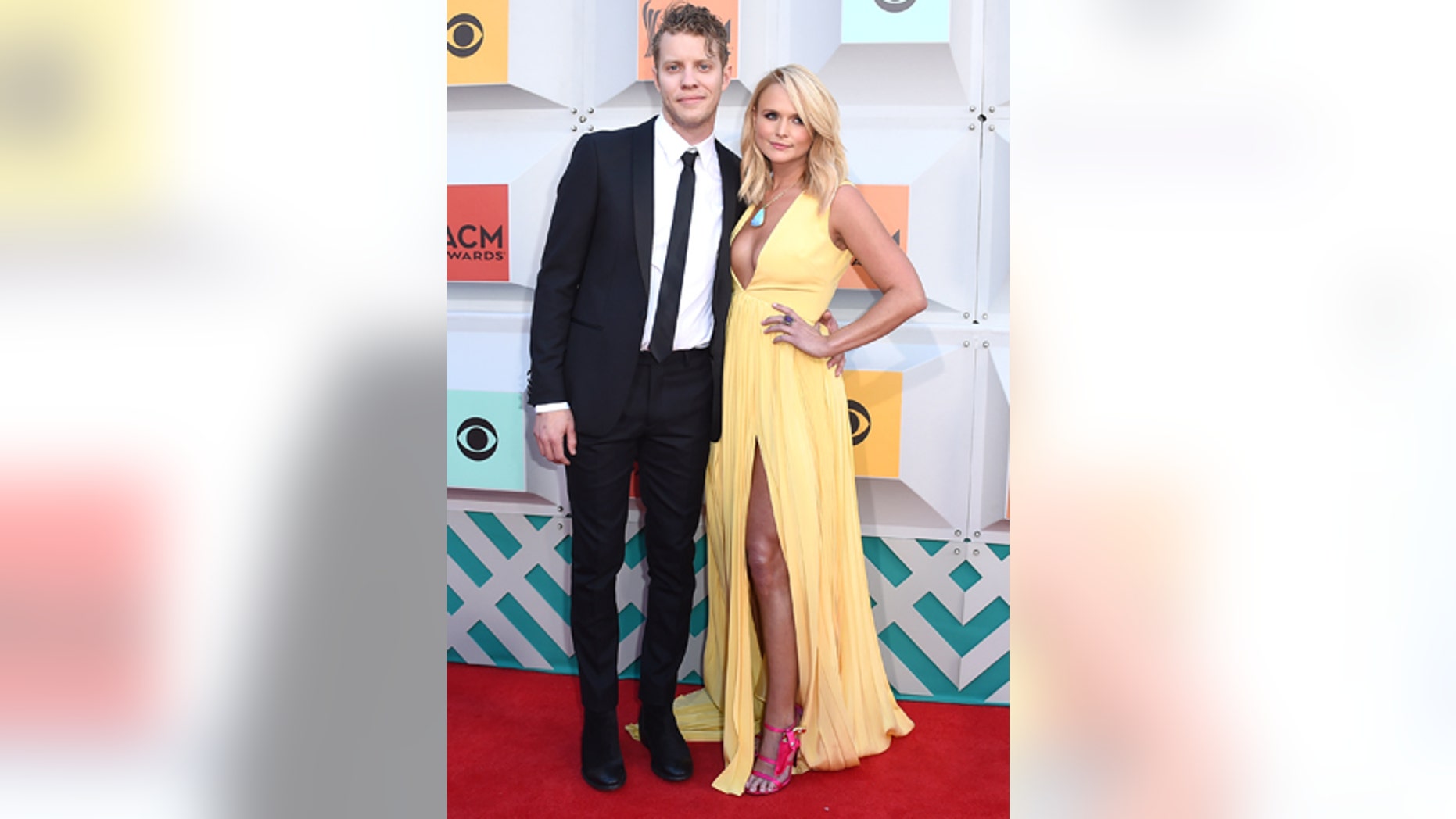 Anderson East, left, and Miranda Lambert arrive at the 51st annual Academy of Country Music Awards at the MGM Grand Garden Arena on Sunday, April 3, 2016, in Las Vegas.