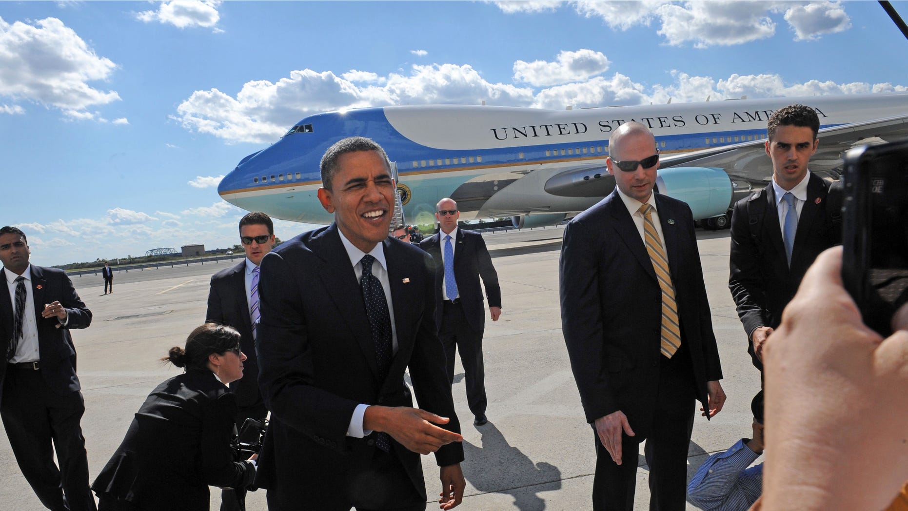 FILE: Sept. .24, 2012: President Barack Obama arrives at JFK International Airport in New York.