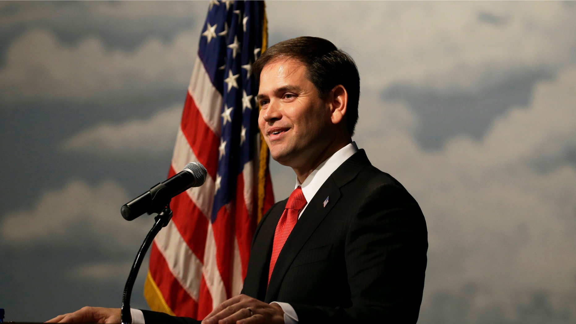 FILE: Nov. 17, 2012: Sen. Marco Rubio, R-Fla., speaks during Iowa Gov. Terry Branstad's annual birthday fundraiser.