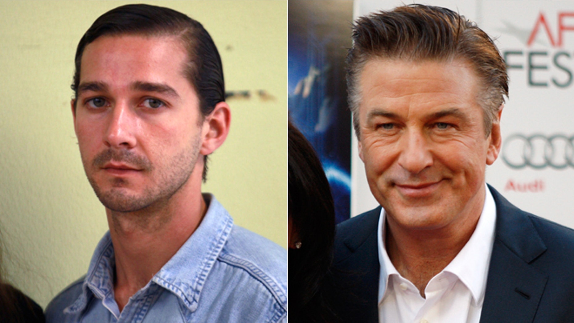 Shia LaBeouf, left, and Alec Baldwin, right.