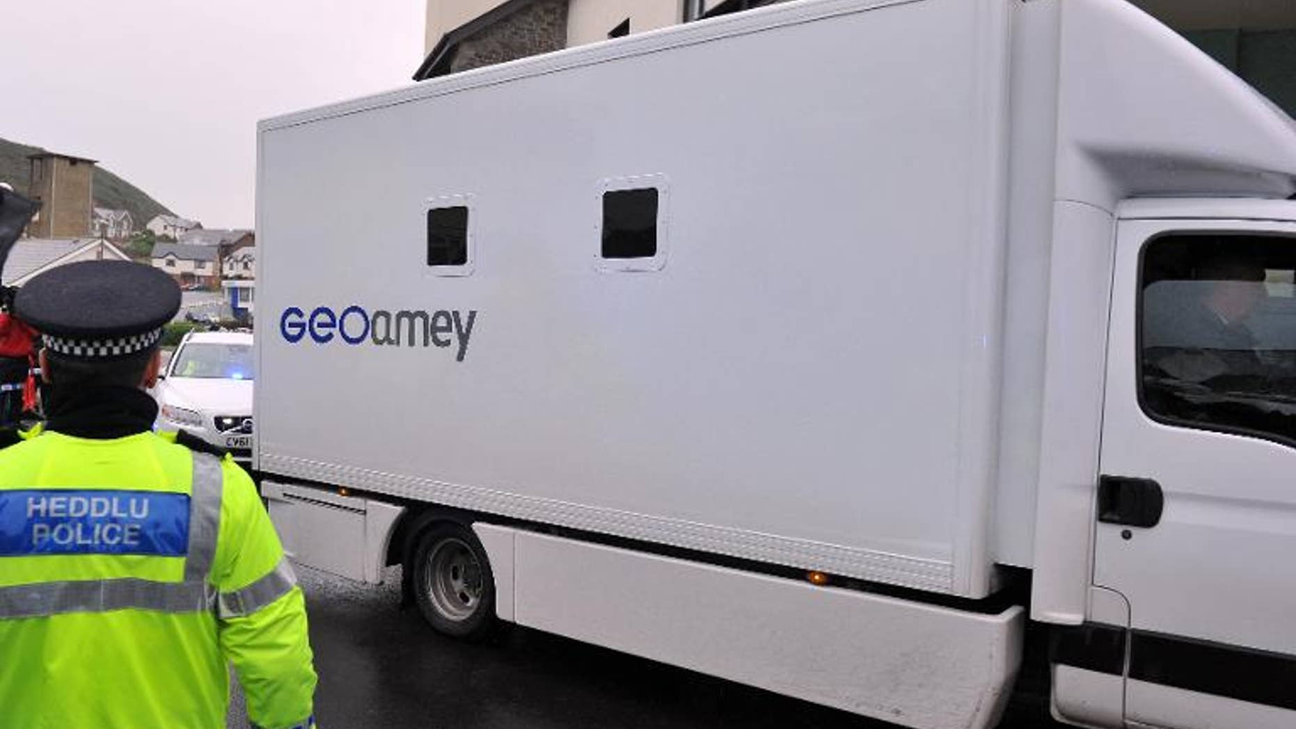 A prison van is seen in Wales on October 8, 2012.