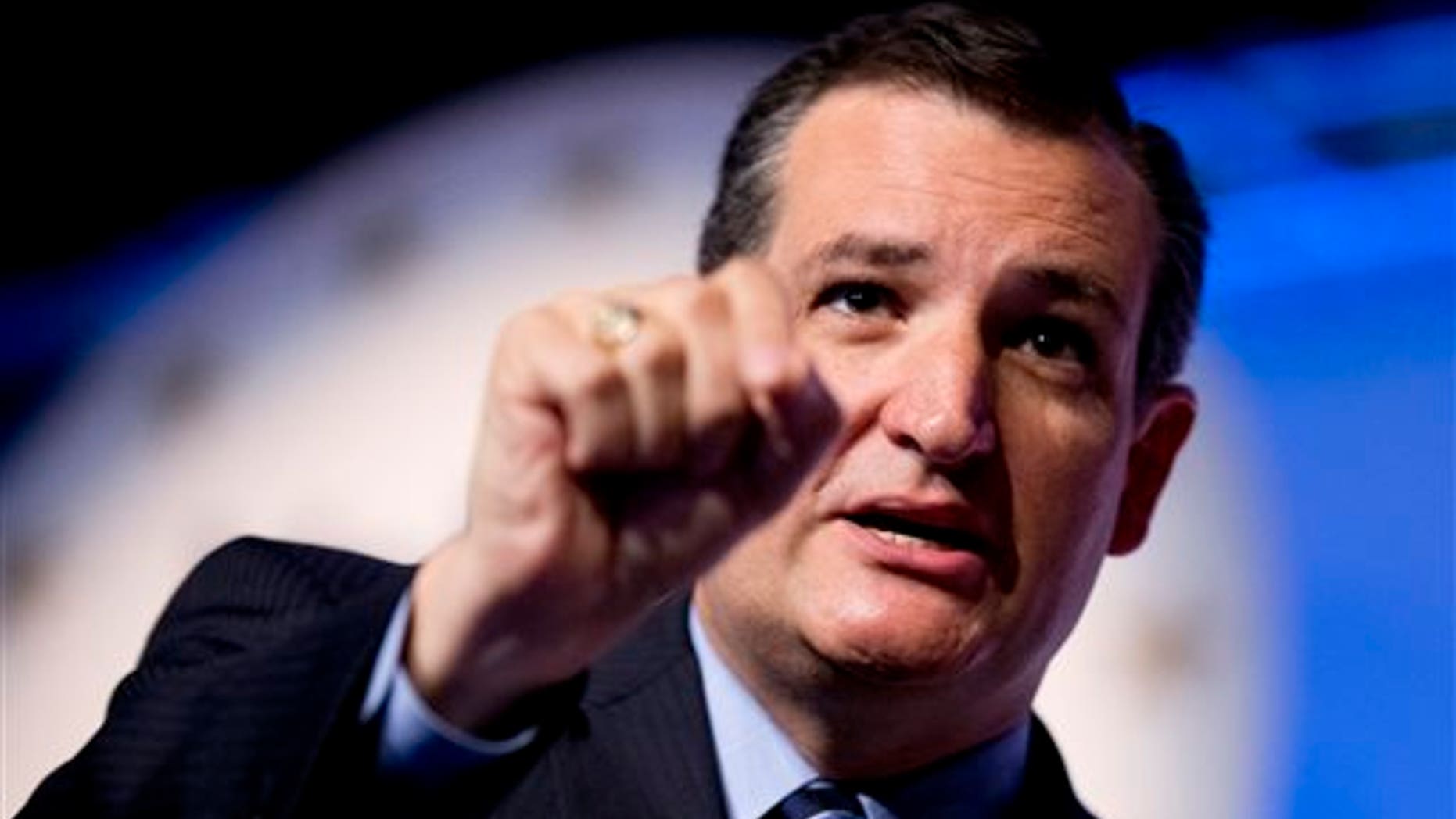 FILE - In this Sept. 26, 2014 file photo, Sen. Ted Cruz, R-Texas speaks at the 2014 Values Voter Summit in Washington. Top Texas Republicans are holding their election night party on Nov. 4 with a concert by country star Pat Green at the Moody Theater in Austin, Texas, best-known for hosting a weekly music show. Gov. Rick Perry isnt seeking re-election but is considering a second run for the White House and is expected to attend. Also planning to be there, according to spokeswoman Catherine Frazier, is tea party-backed Sen. Ted Cruz, who appears likely to test the presidential waters. Same goes for former Florida Gov. Jeb Bush, a possible 2016er some Republicans hope will enter the race to stand up to conservative firebrands like Cruz. (AP Photo/Manuel Balce Ceneta, File)