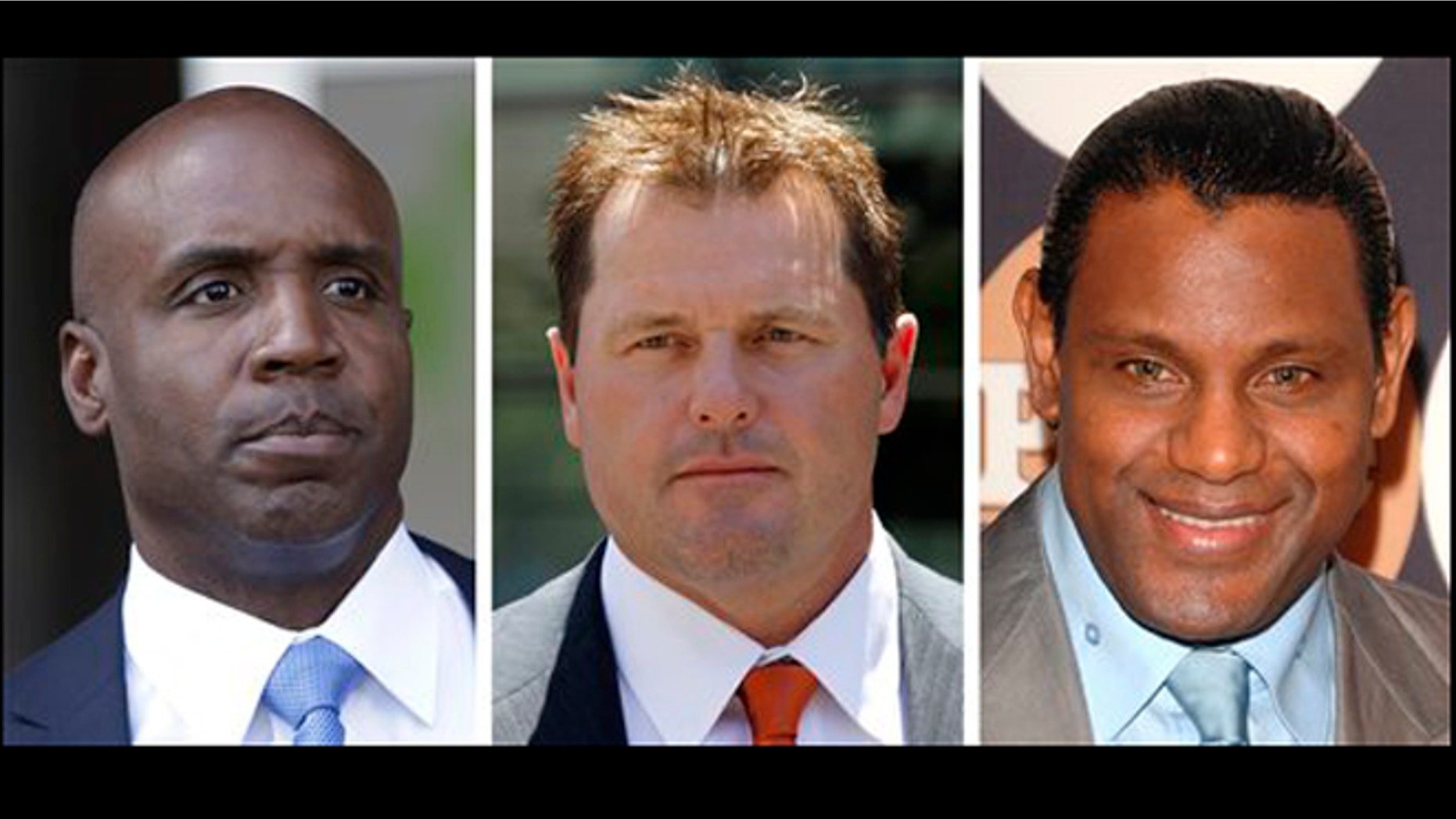 Barry Bonds, left, Roger Clemens and Sammy Sosa are on the ballot for Baseball Hall of Fame voting.