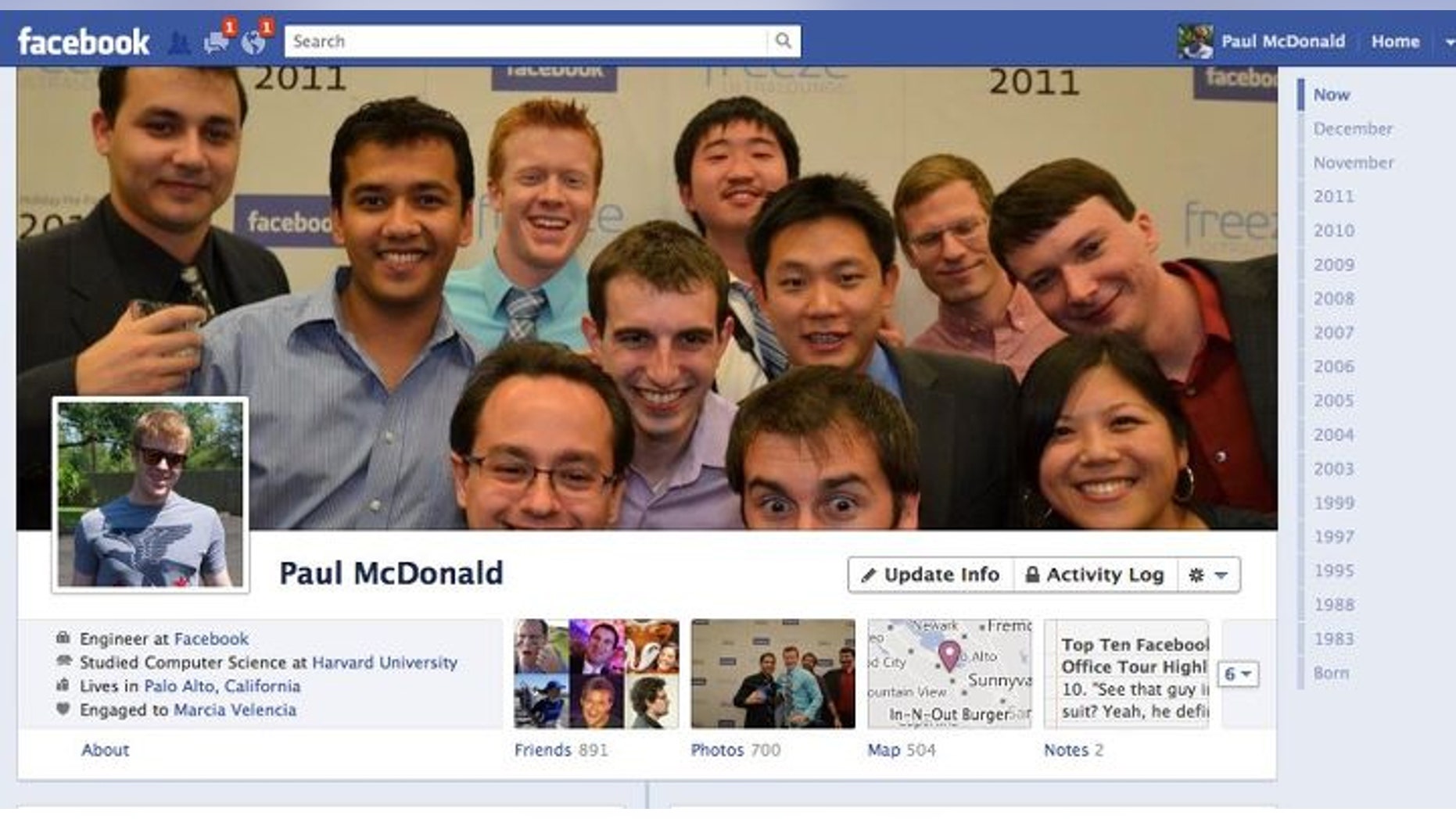 Facebook's biggest makeover to date, called Timeline, went live worldwide in September 2011.