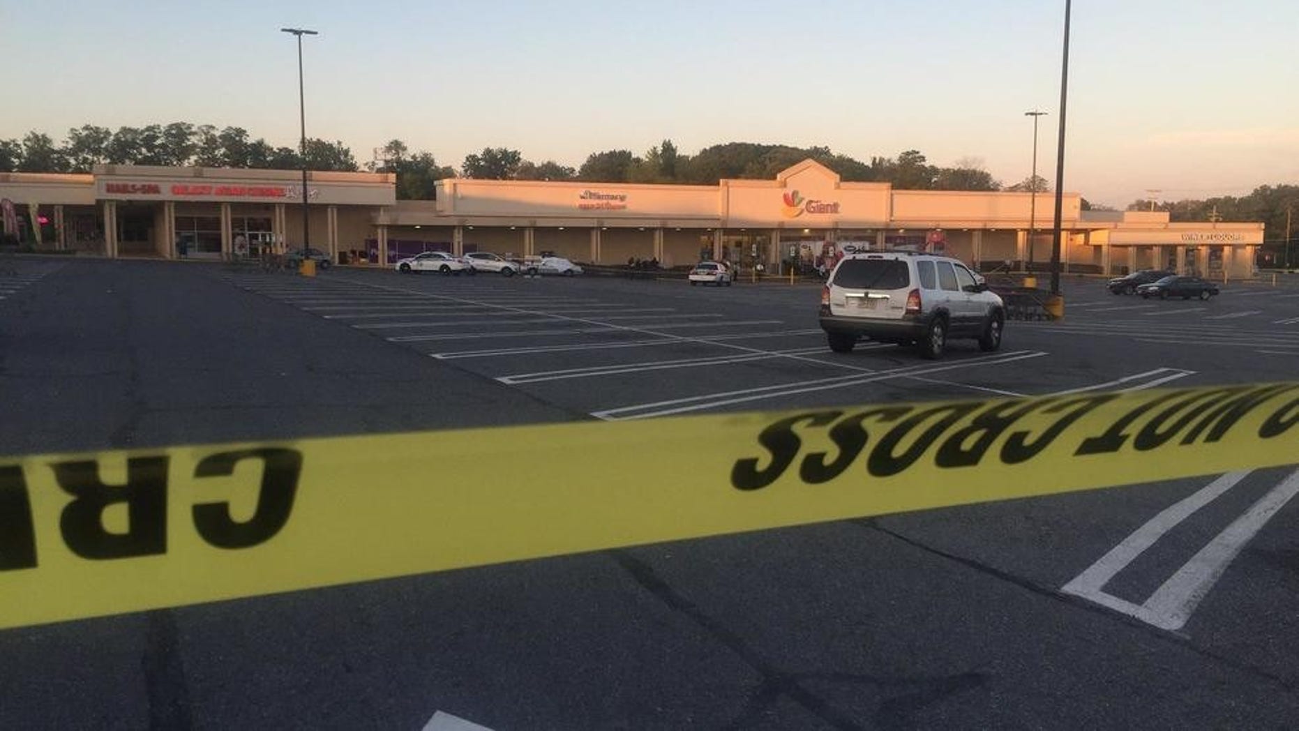 The police-involved shooting happened outside a Giant supermarket in Baltimore County Tuesday morning. (Fox 45)