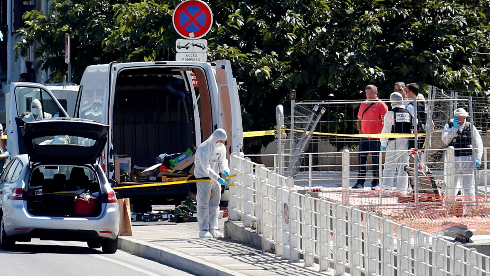 French police conduct an investigation in the French port city of Marseille after one person was killed in a vehicle ramming incident.