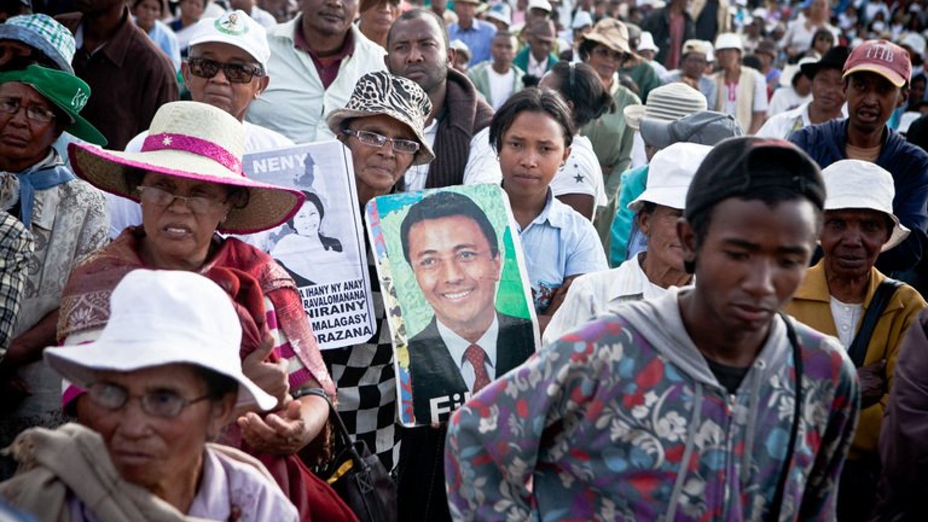 Supporters of ousted Madagascan President Marc Ravalomanana, Antananarivo, September 14, 2014
