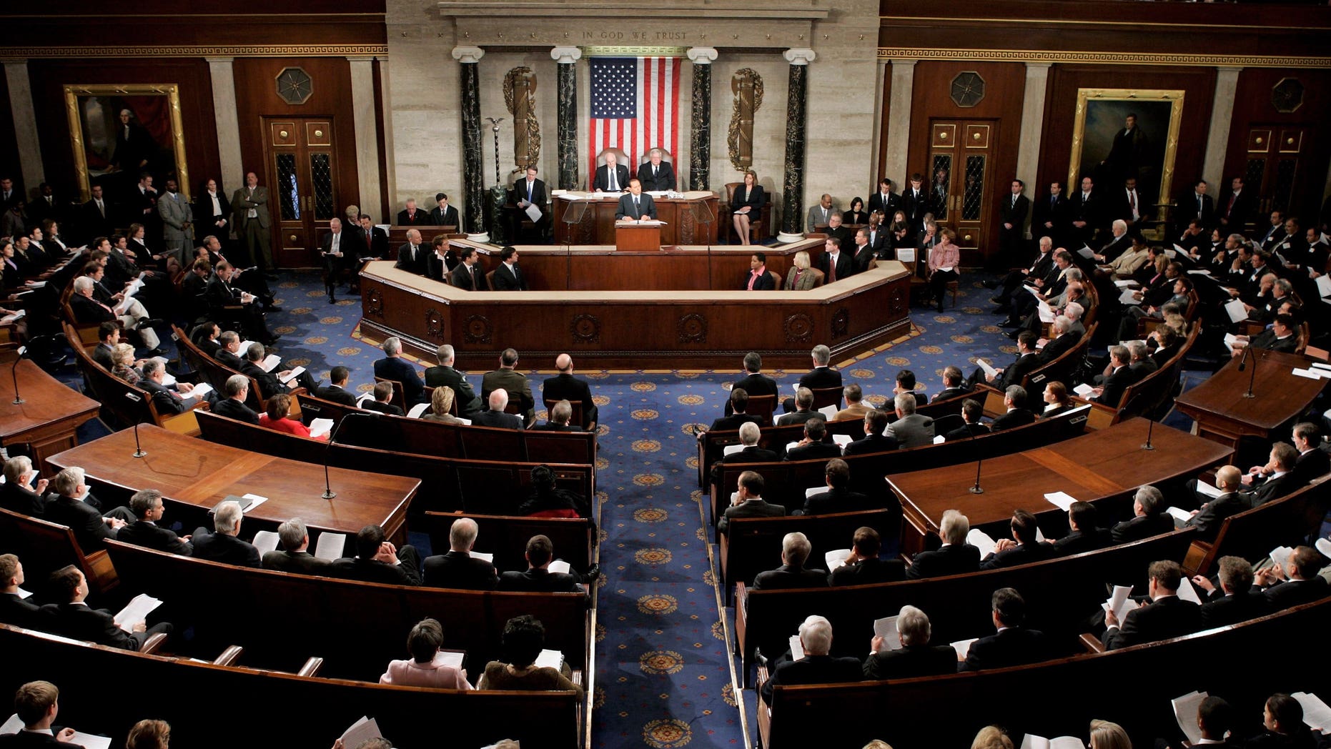 WASHINGTON - MARCH 1: Italian Prime Minister Silvio Berlusconi addresses U.S. legislators in the chamber of the U.S. House of Representatives at the U.S. Capitol during a joint meeting of Congress March 1, 2006 in Washington, DC. Berlusconi faces a challenging election in April and was praised by U.S. President George W. Bush yesterday for bringing ?stability to the Italian government.? (Photo by Mark Wilson/Getty Images)