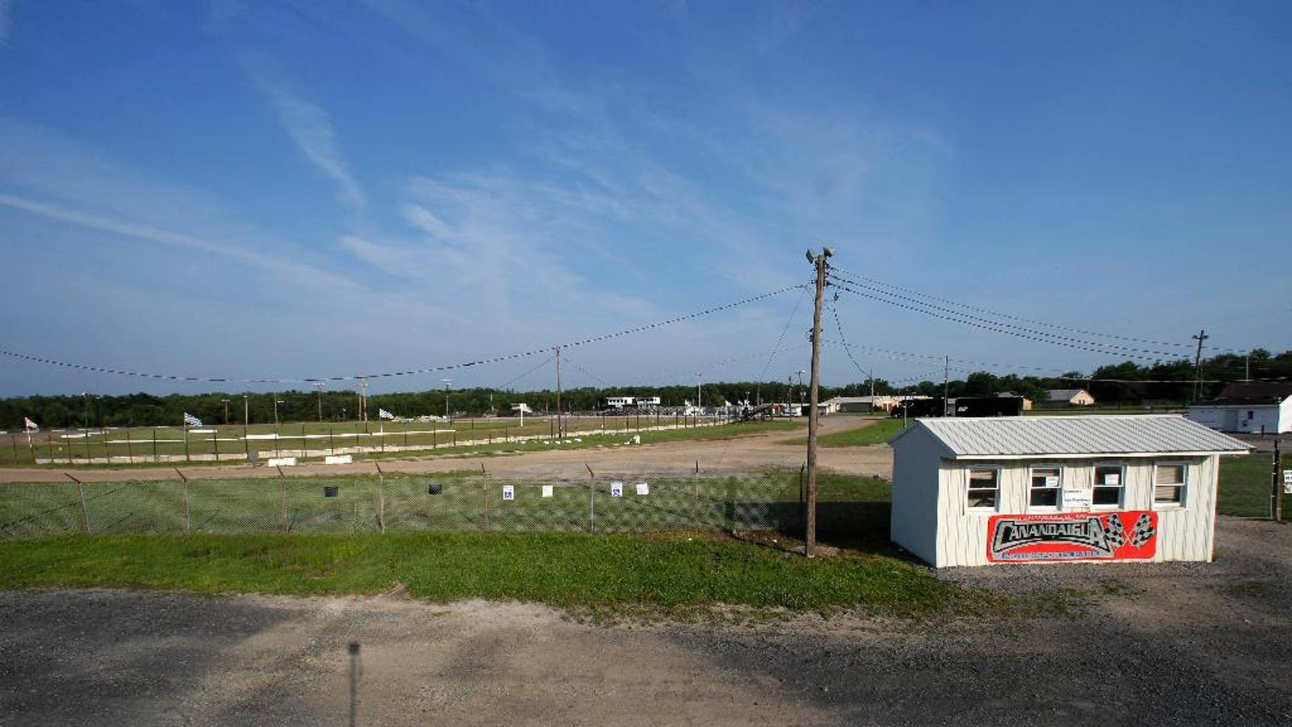 Canandaigua Motorsports Park is seen Monday, Aug. 11, 2014, in Canandaigua, N.Y. On Saturday night, Tony Stewart struck and killed Kevin Ward Jr., 20, a sprint car driver who had climbed from his car and was on the track trying to confront Stewart during a race at the track in upstate New York. Ontario County Sheriff Philip Povero said his department's investigation is not criminal and that Stewart was "fully cooperative" and appeared "very upset" over what had happened. (AP Photo/Mel Evans)