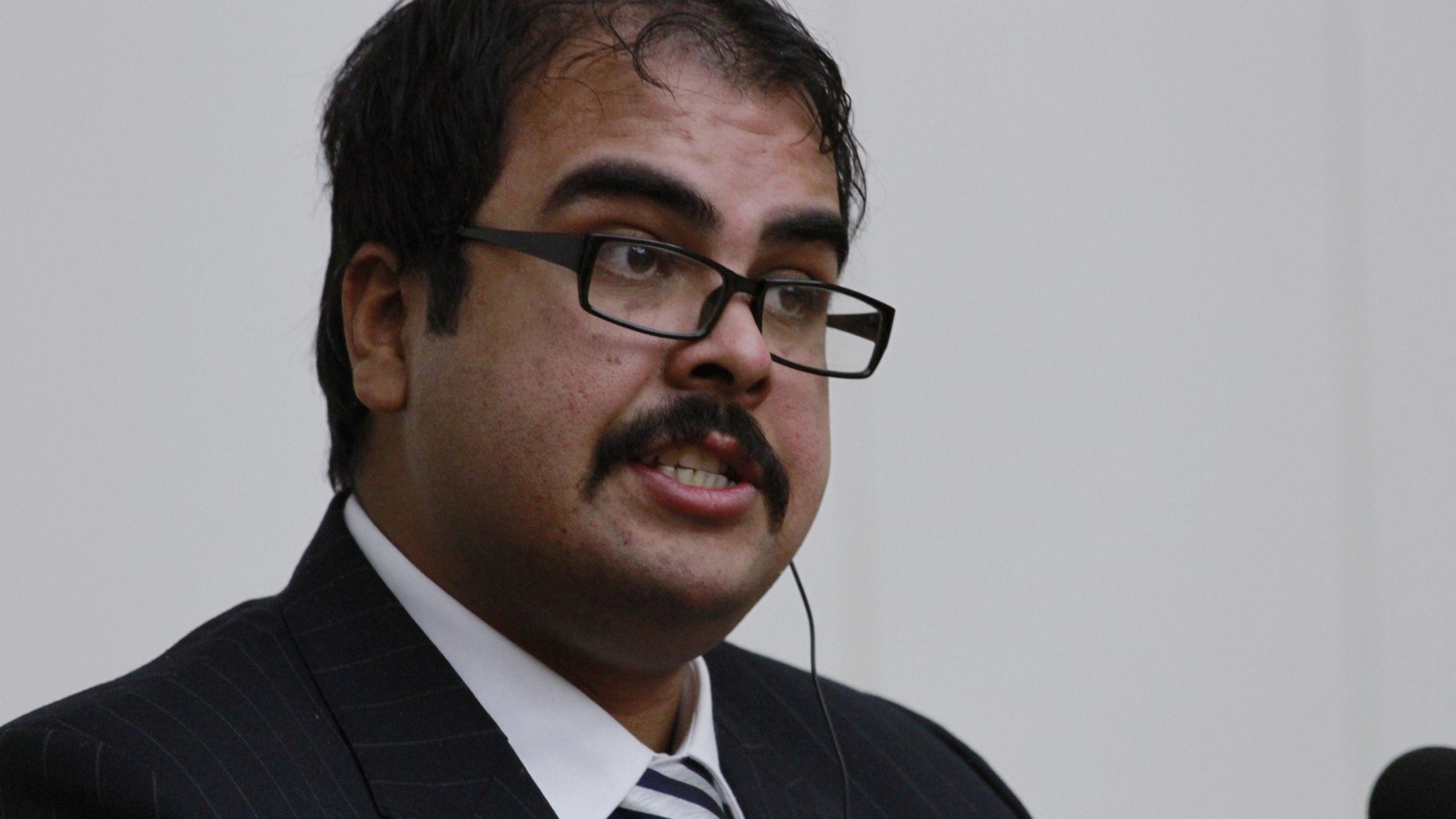 Arturo Pierre Martinez, of El Paso, Texas, during a press conference in Pyongyang, Sunday, Dec. 14, 2014.