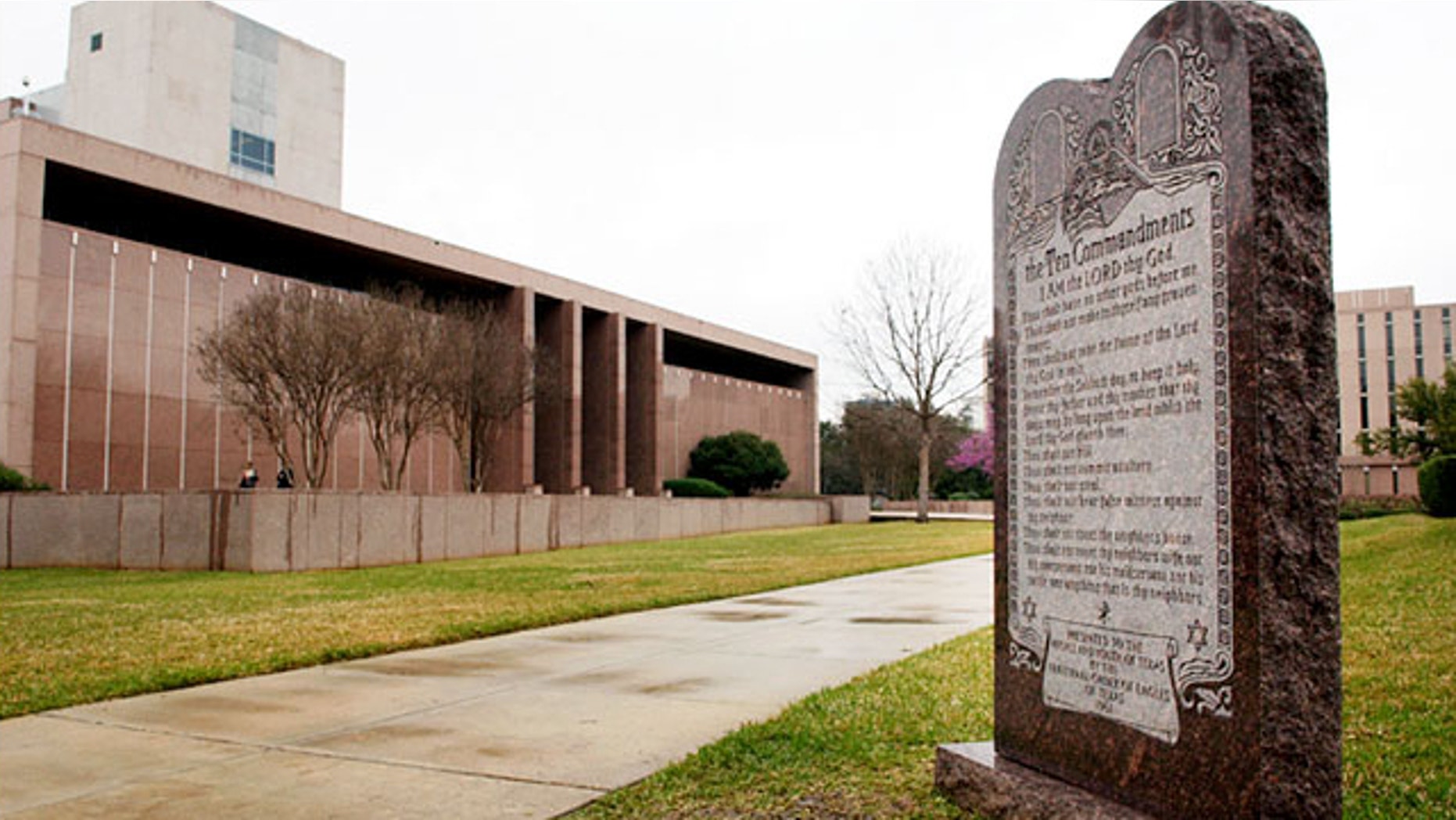 FILE: The American Civil Liberties Union of Oklahoma has filed a lawsuit seeking to force the removal of a Ten Commandments monument from state Capitol grounds in Oklahoma City.