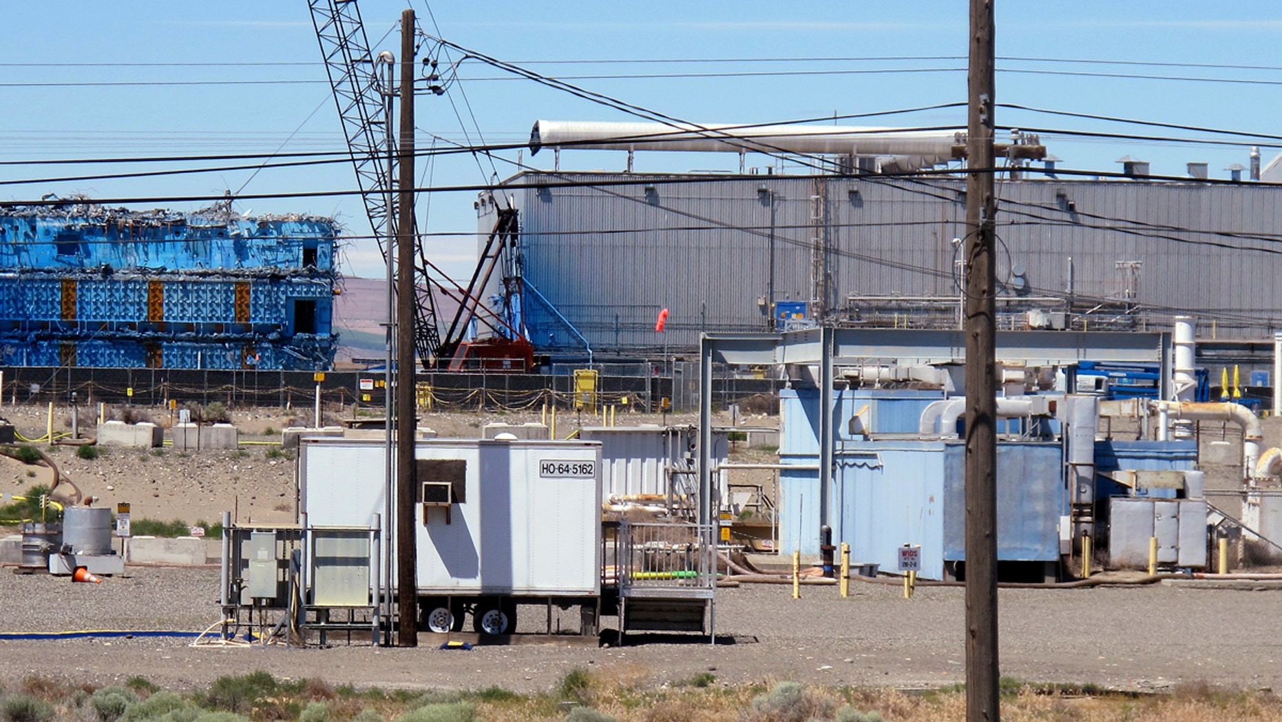This May 13, 2017, photo shows a portion of the Plutonium Finishing Plant on the Hanford Nuclear Reservation near Richland, Wash.