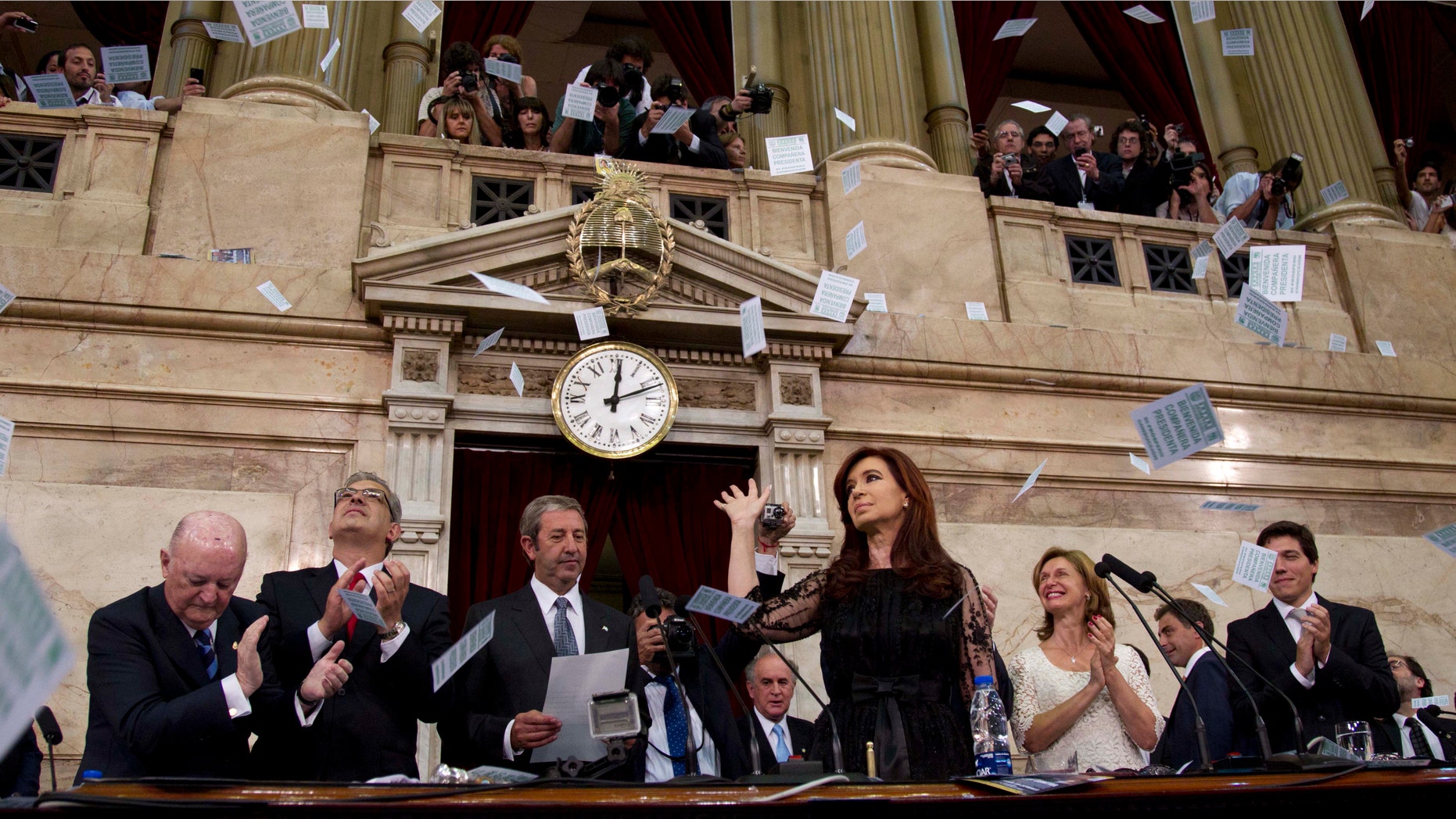 President Cristina Fernández de Kirchner opens a new session of the Argentinian Congress in 2011.