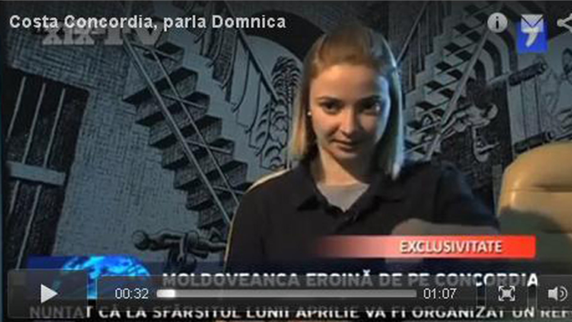 This image taken from Il Secolo's website reportedly shows 25-year-old Domnica Cemortan. The Moldovan woman is believed to have been the blonde female seen dining with Costa Concordia Capt. Francesco Schettino shortly before the ship crashed Friday night, according to the newspaper.